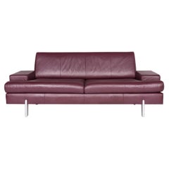 Rolf Benz AK 644 Designer-Leder-Sofa in Violett, Dreisitzer-Kommode aus echtem Leder