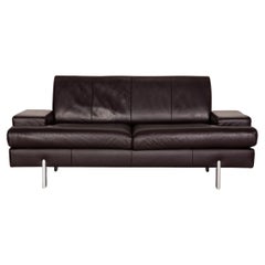 Rolf Benz AK 644 Leather Sofa Aubergine Two-Seater Couch
