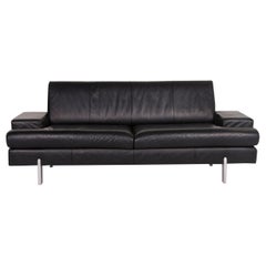 Rolf Benz AK 644 Leather Sofa Black Two-Seat