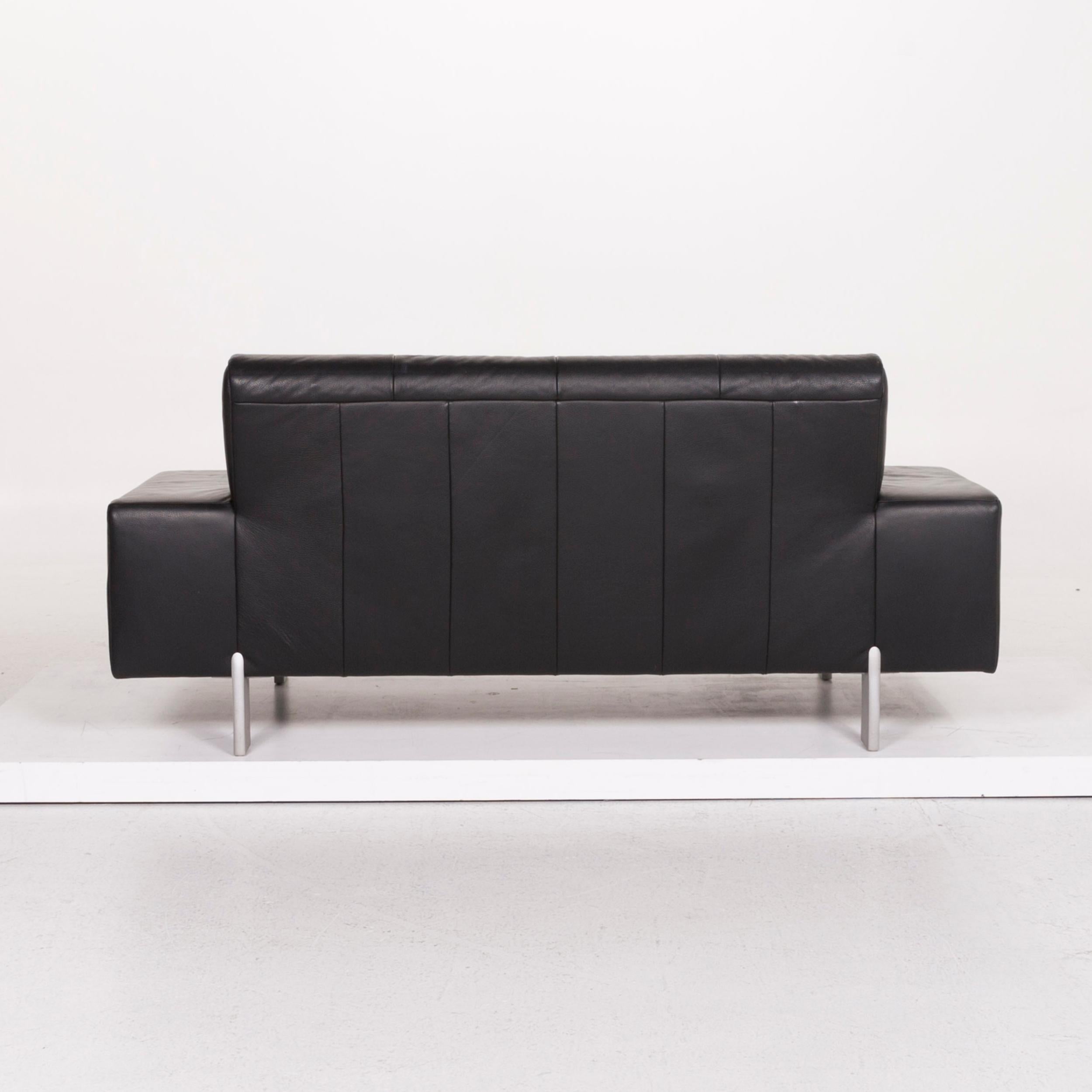 Rolf Benz AK 644 Leather Sofa Set Black Two-Seat 2
