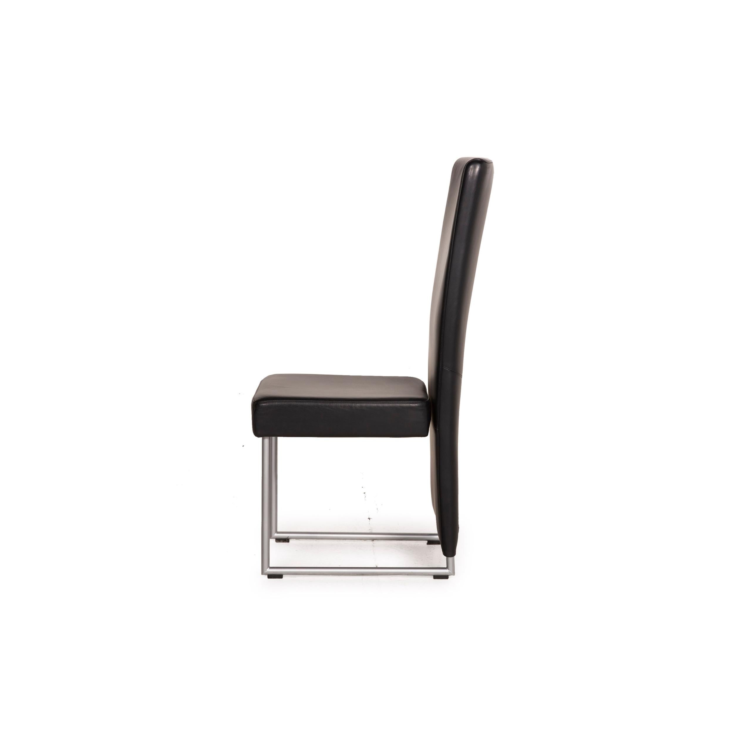 Rolf Benz Black Leather Chair For Sale 5