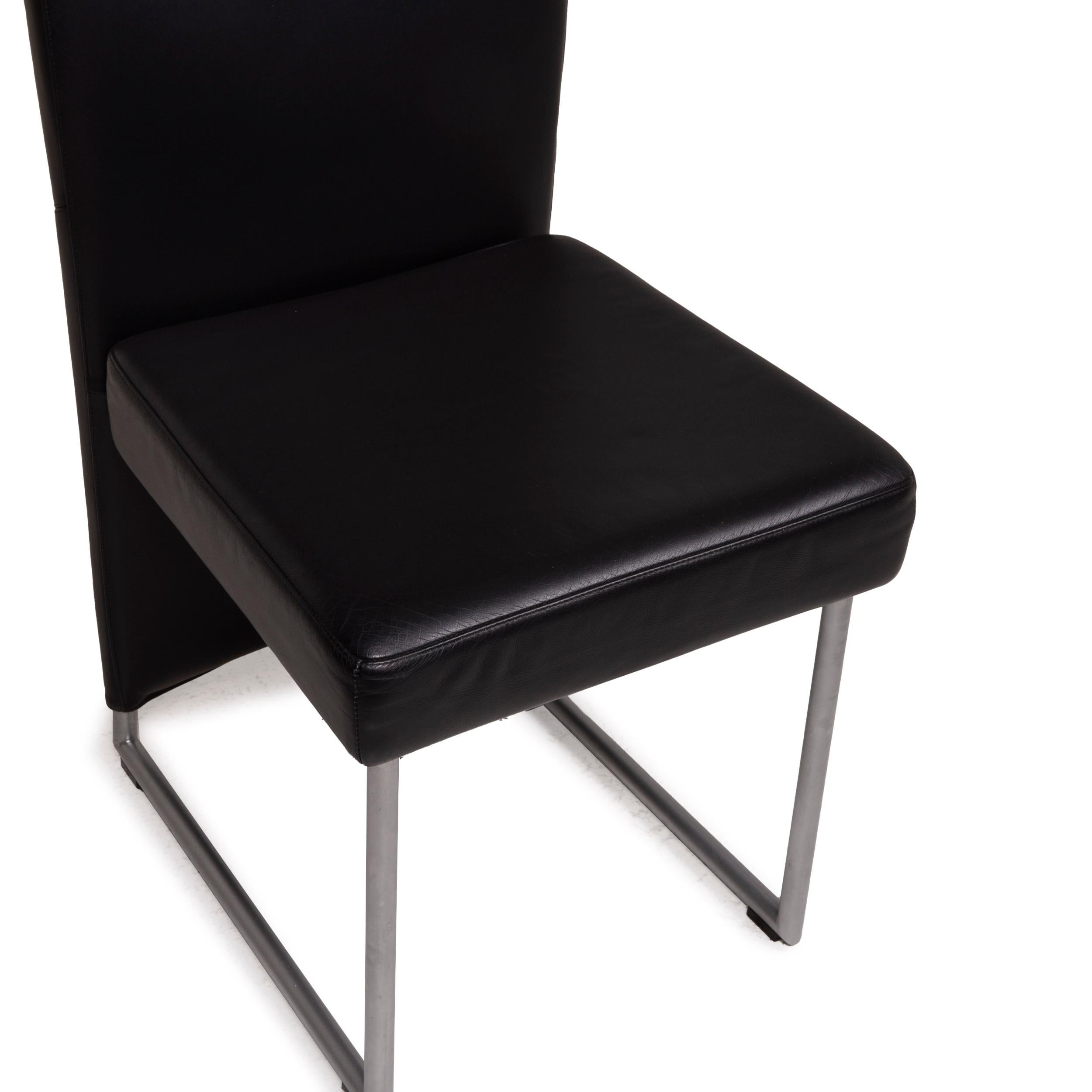 Modern Rolf Benz Black Leather Chair For Sale