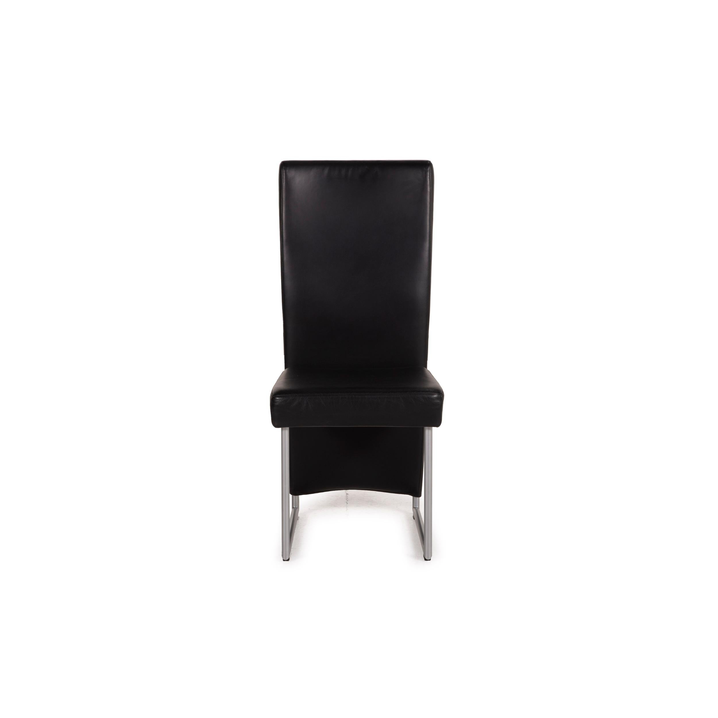 Rolf Benz Black Leather Chair For Sale 1