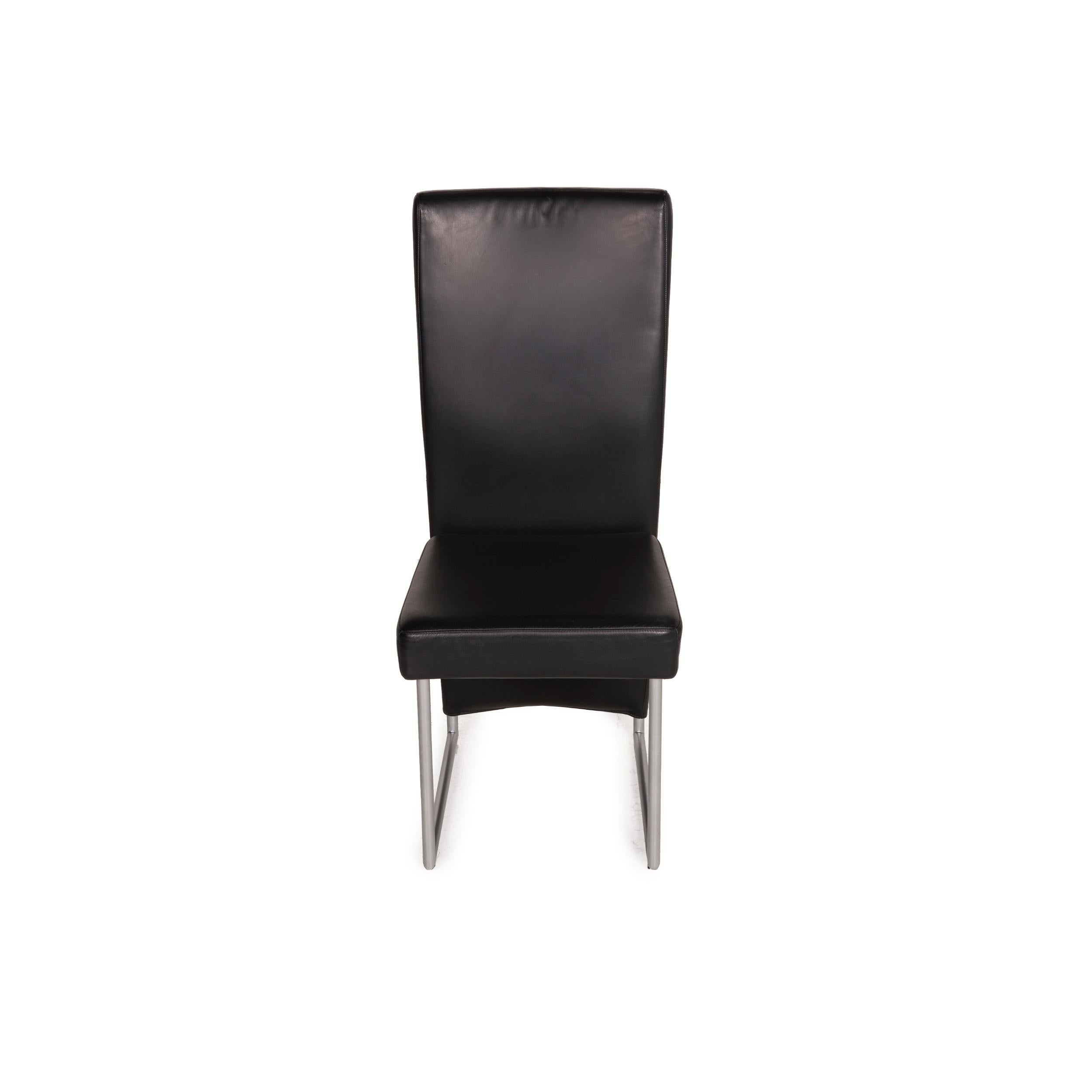 Rolf Benz Black Leather Chair For Sale 2