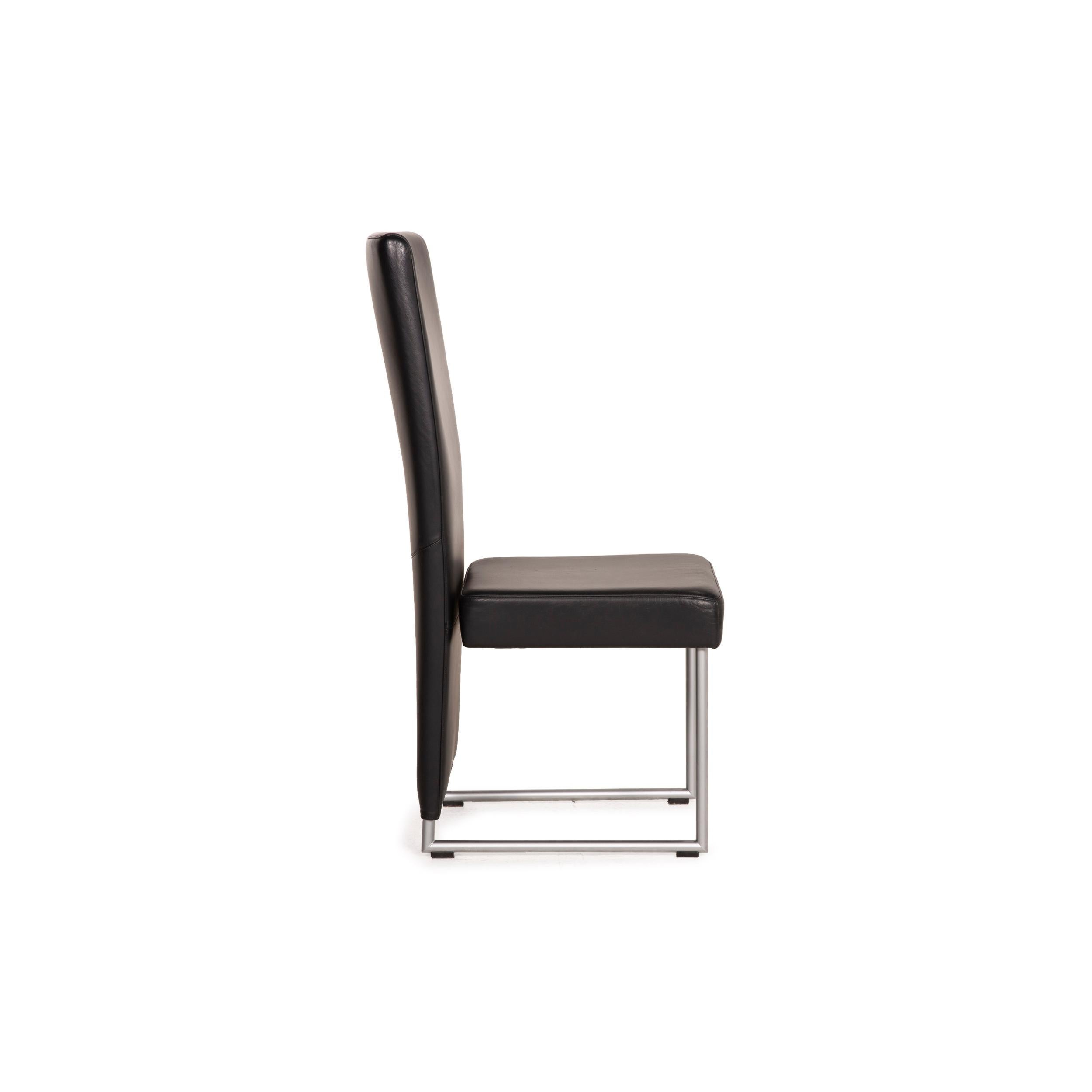 Rolf Benz Black Leather Chair For Sale 3
