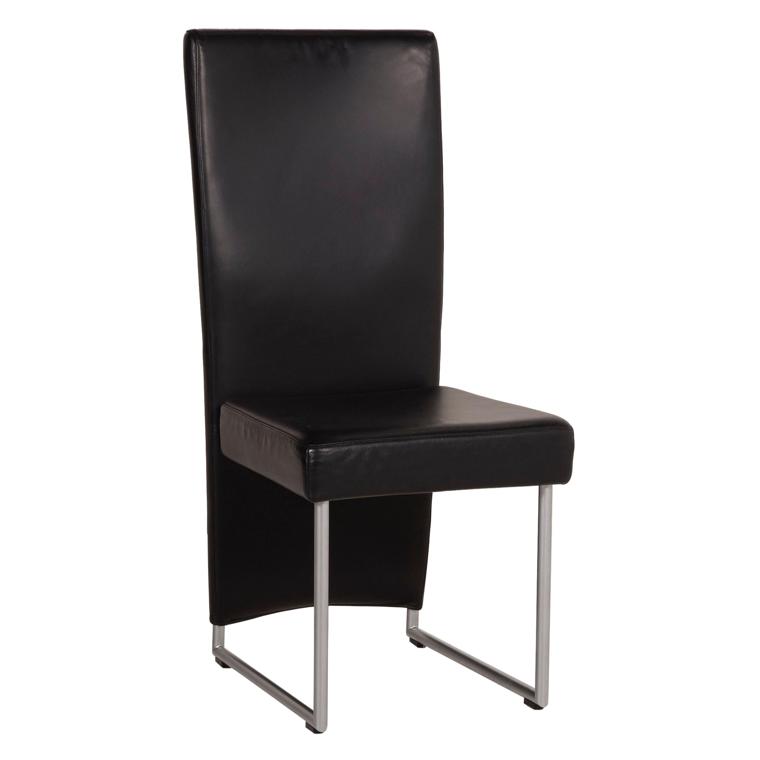 Rolf Benz Black Leather Chair For Sale