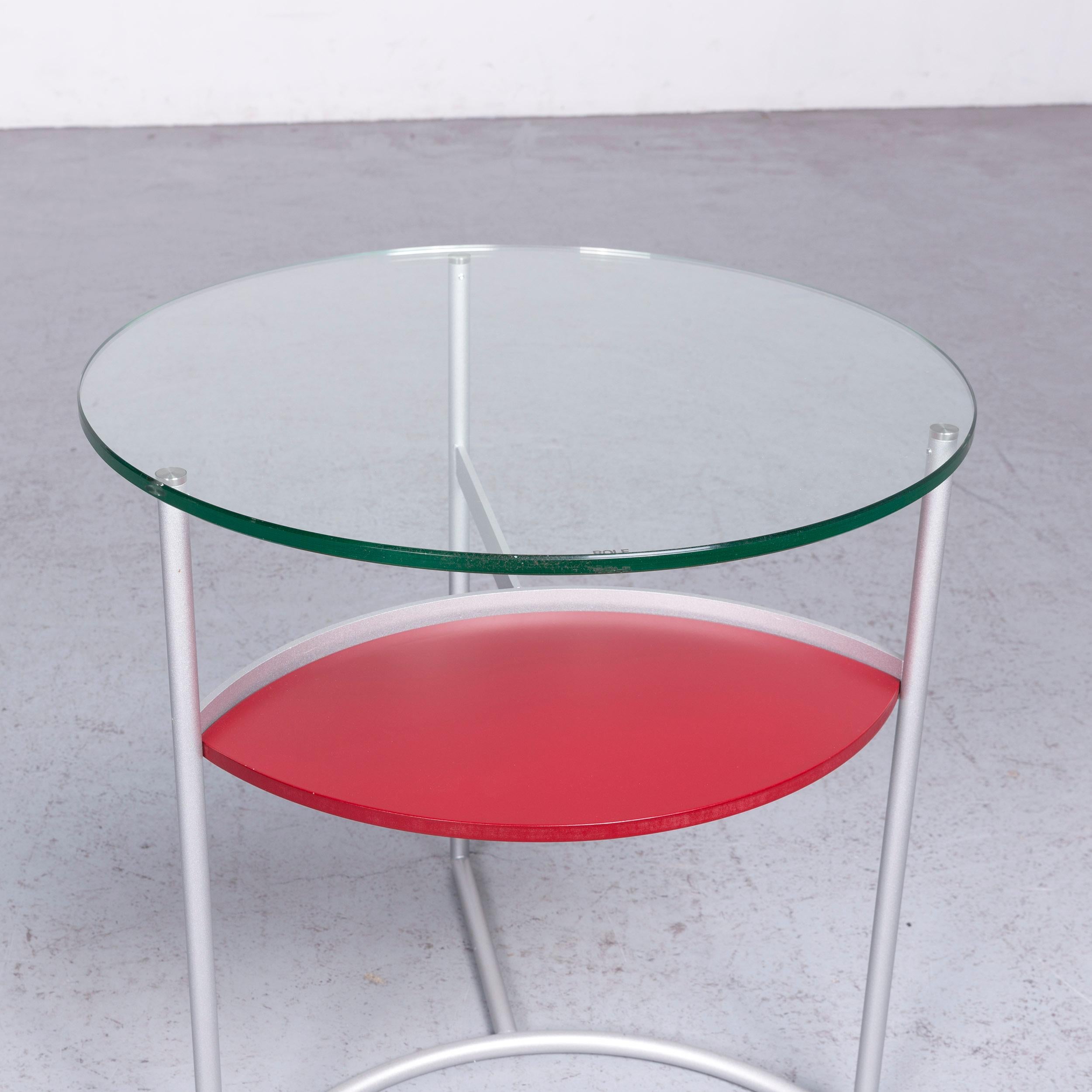 Rolf Benz Designer Glass Table Silver Chrome Coffee Table In Good Condition In Cologne, DE