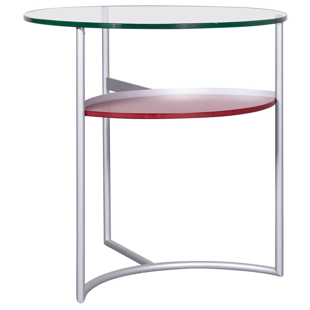 Rolf Benz Designer Glass Table Silver Chrome Coffee Table