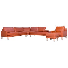 Rolf Benz Designer Leather Armchair Orange One-Seat