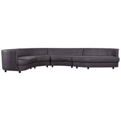 Rolf Benz Designer Leather Corner Sofa Grey Purple 