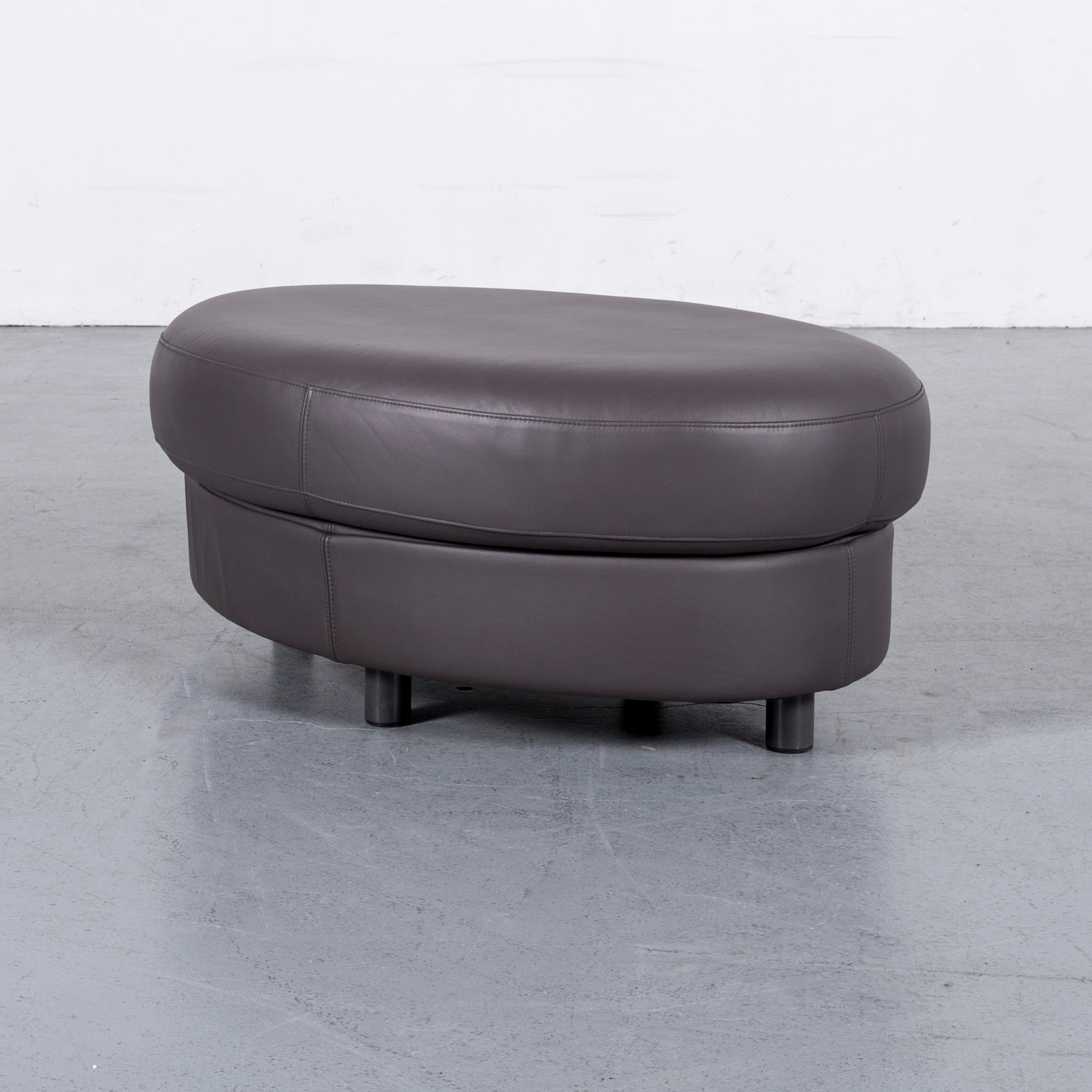 Rolf Benz Designer Leather Corner Sofa Set Grey Purple and Bench 7