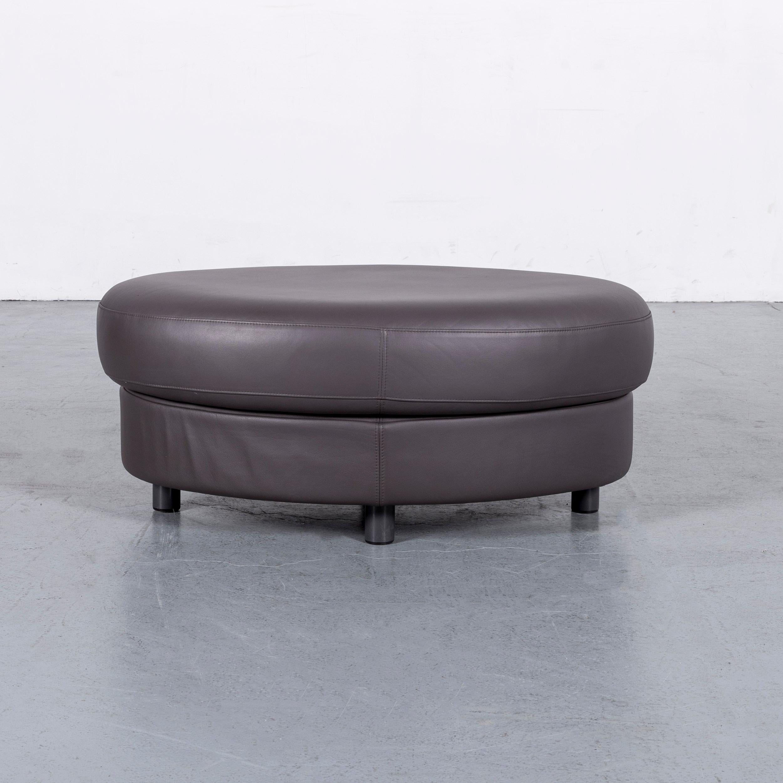 Rolf Benz Designer Leather Corner Sofa Set Grey Purple and Bench 8
