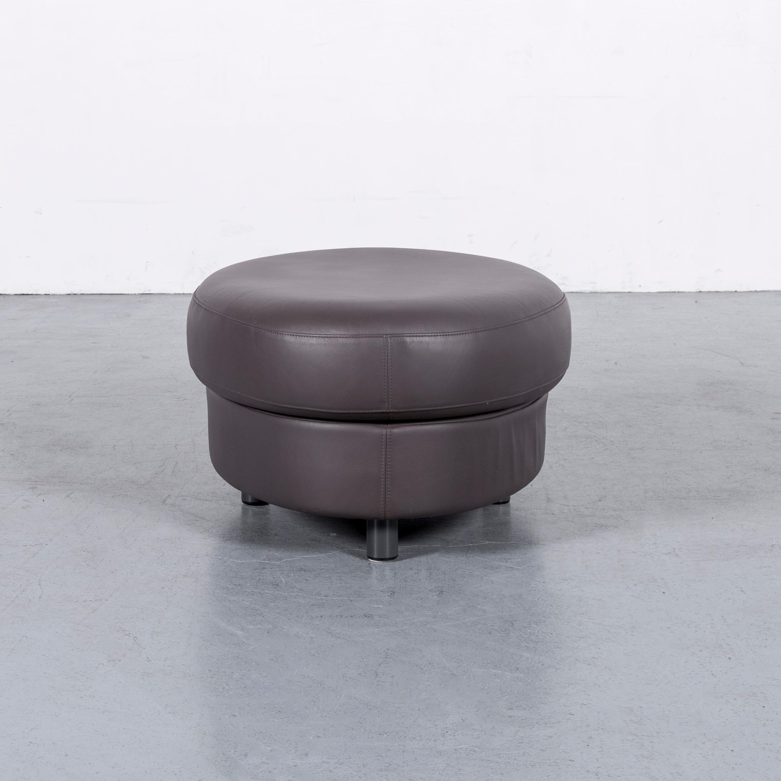 Rolf Benz Designer Leather Corner Sofa Set Grey Purple and Bench 11