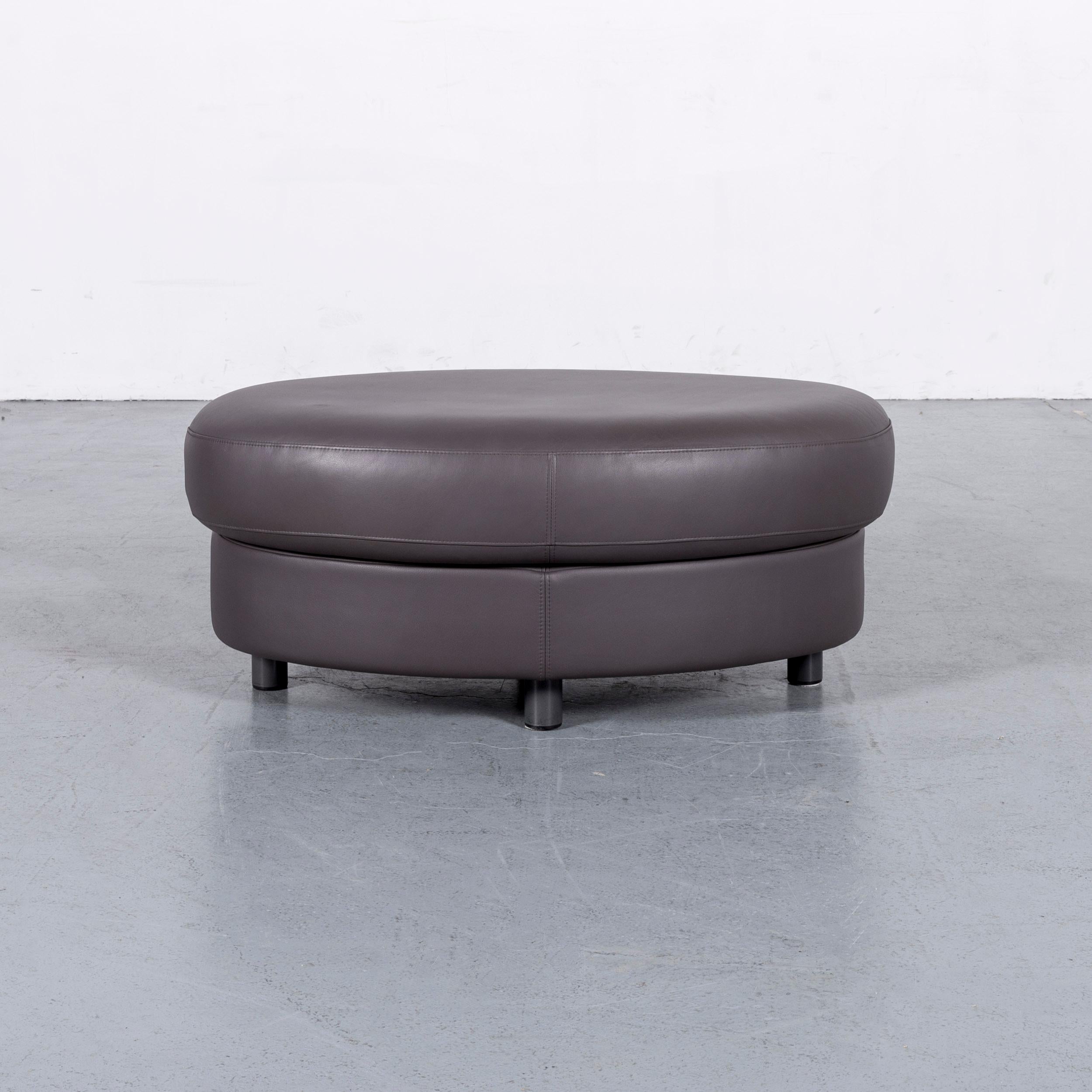 Rolf Benz Designer Leather Corner Sofa Set Grey Purple and Bench 12