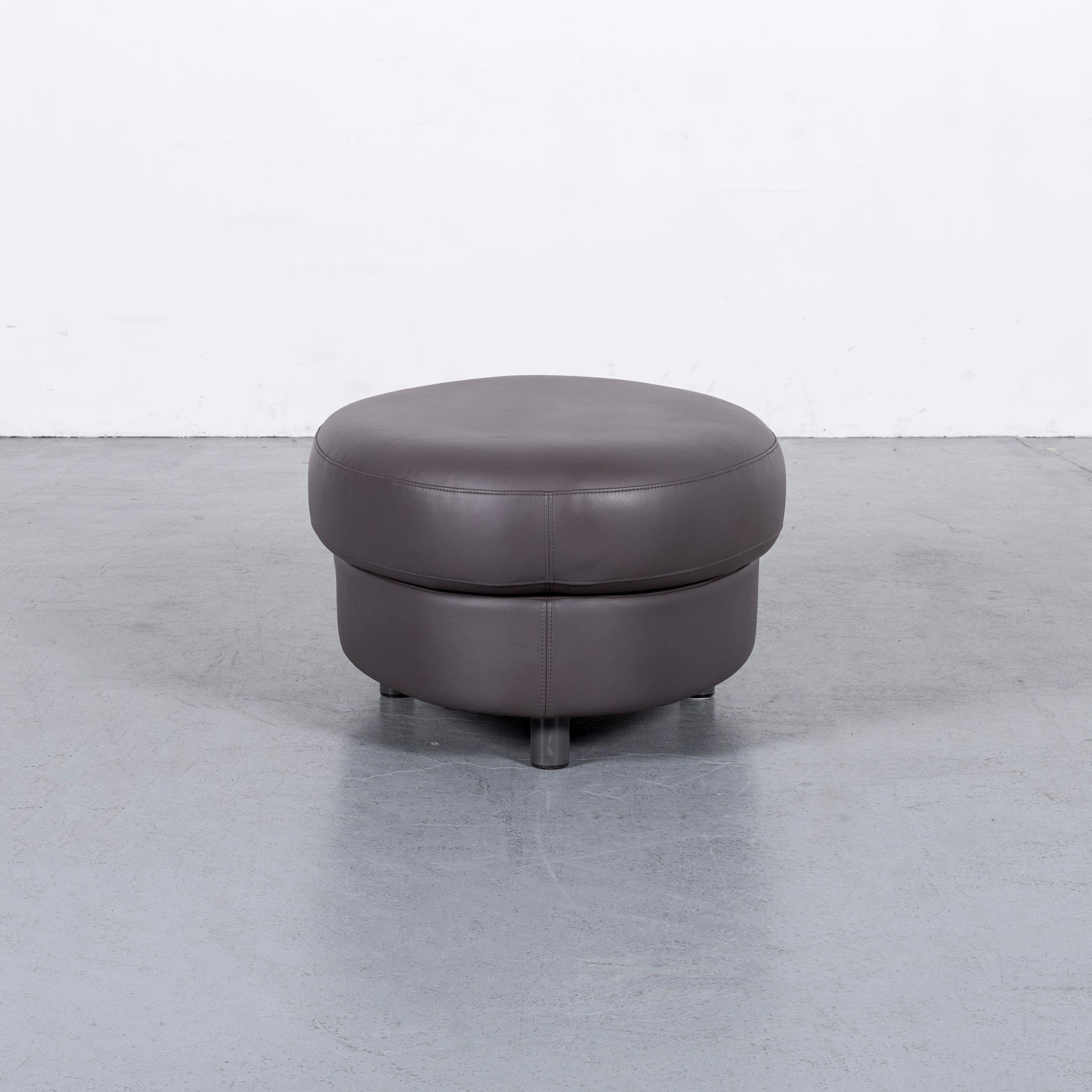 Rolf Benz Designer Leather Corner Sofa Set Grey Purple and Bench 13
