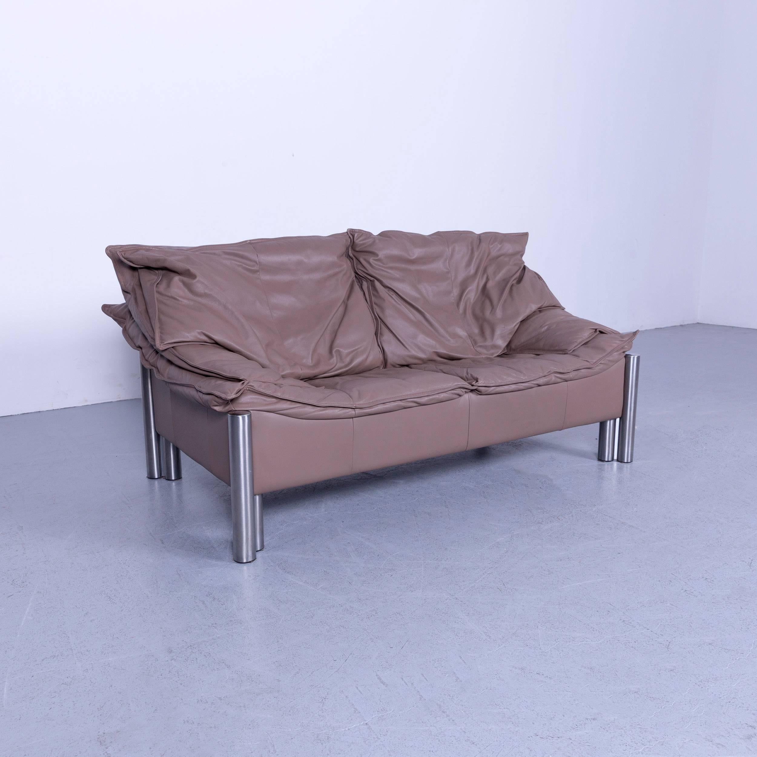 Rolf Benz Designer Leather Sofa in Light Brown Two-Seat In Good Condition In Cologne, DE