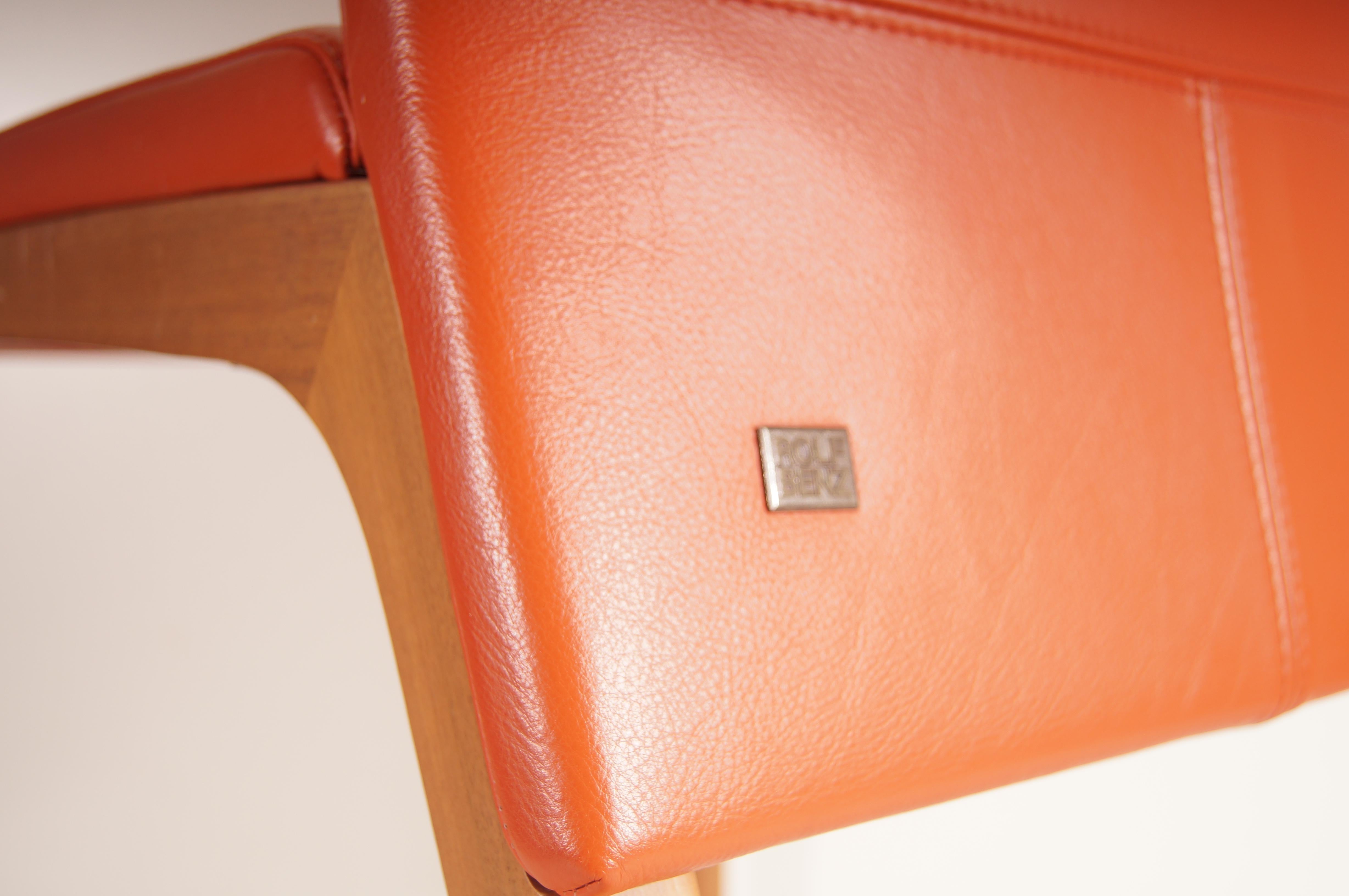 Leather Rolf Benz - Dining room chair in orange leather