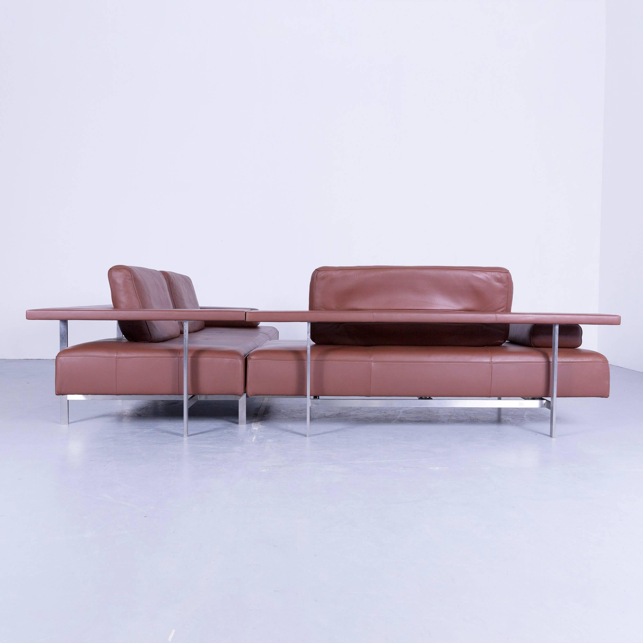 Rolf Benz Dono Designer Corner Sofa Brown Leather Couch Modern 5