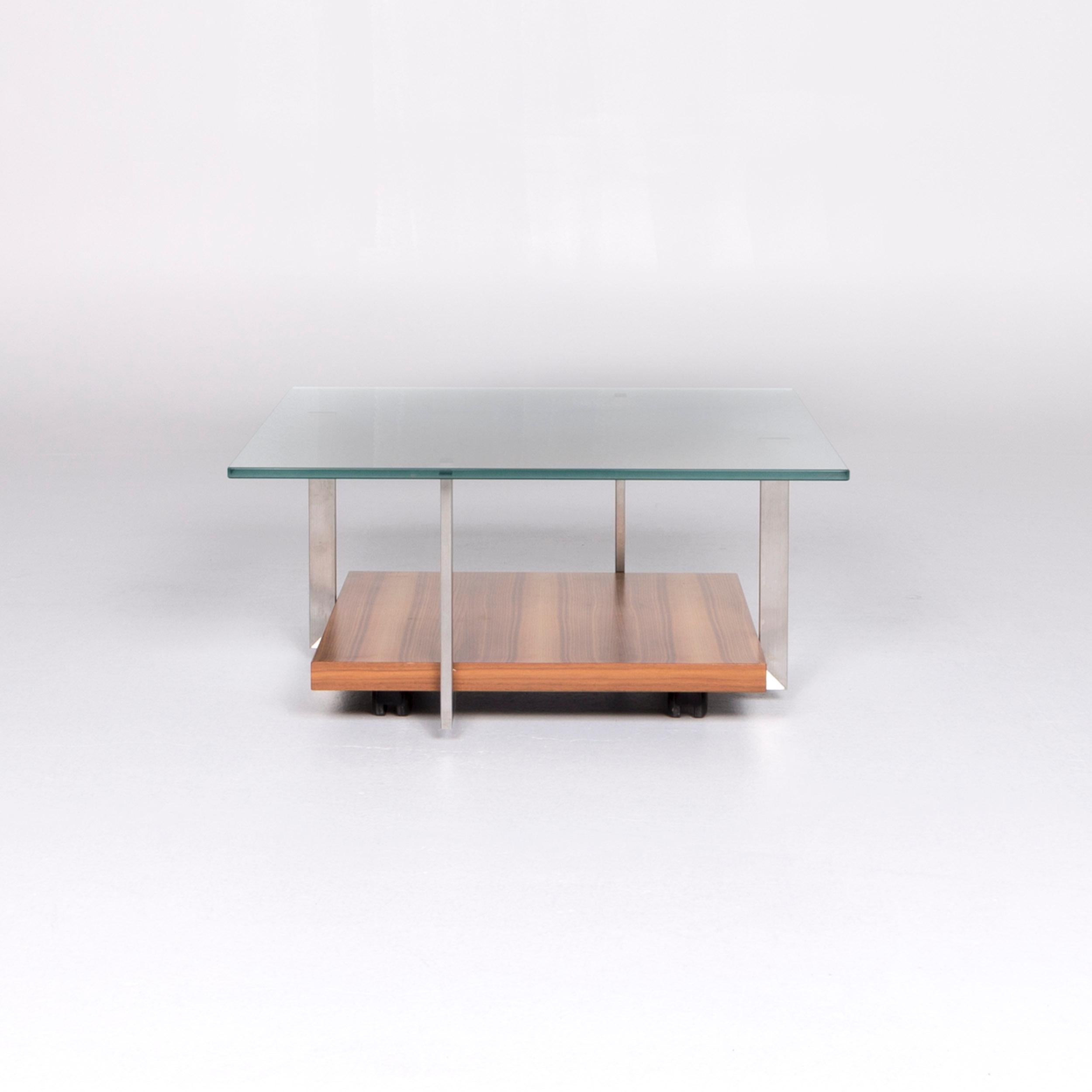 Rolf Benz Dono Designer Glass Wood Coffee Table Table For Sale 4