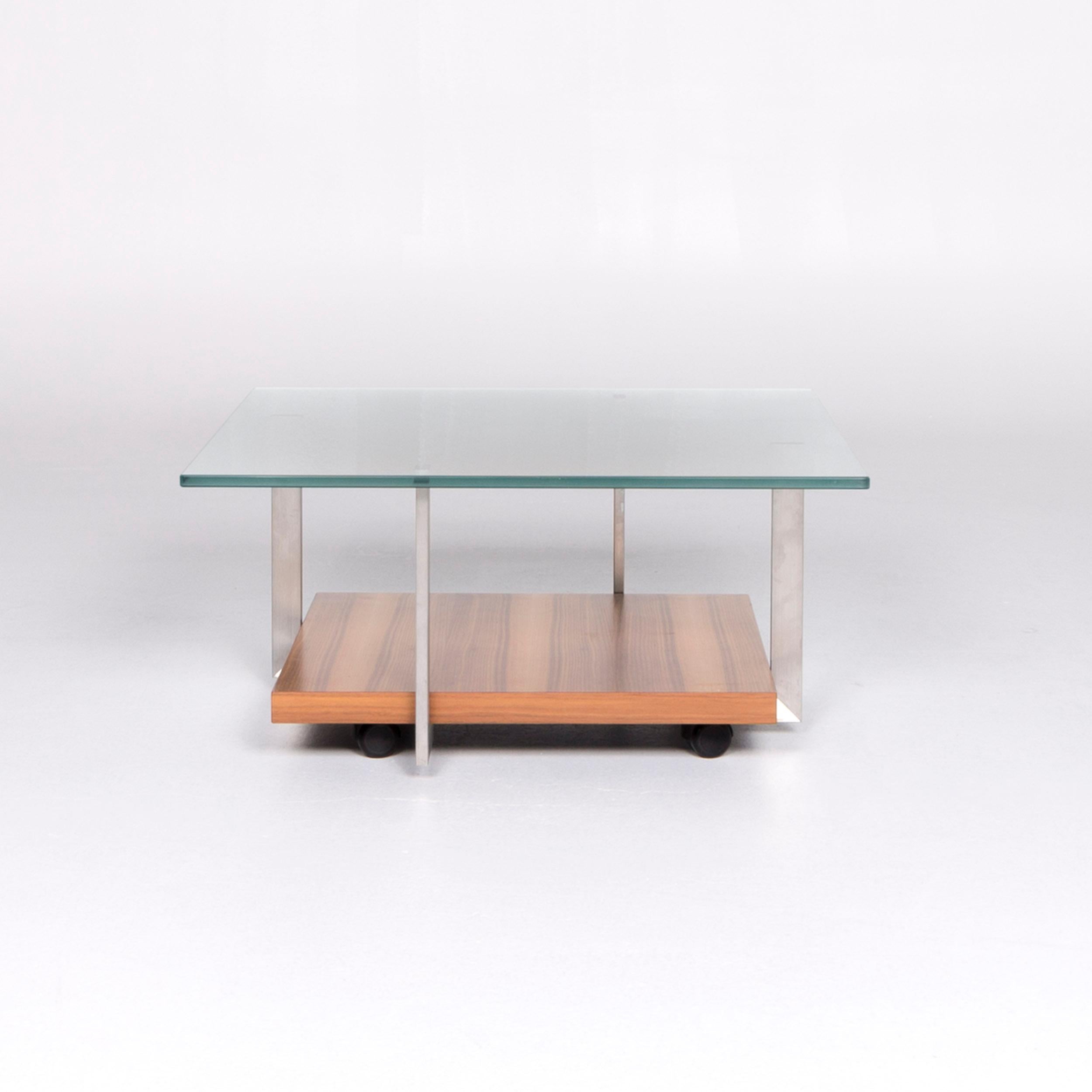 Rolf Benz Dono Designer Glass Wood Coffee Table Table For Sale 6