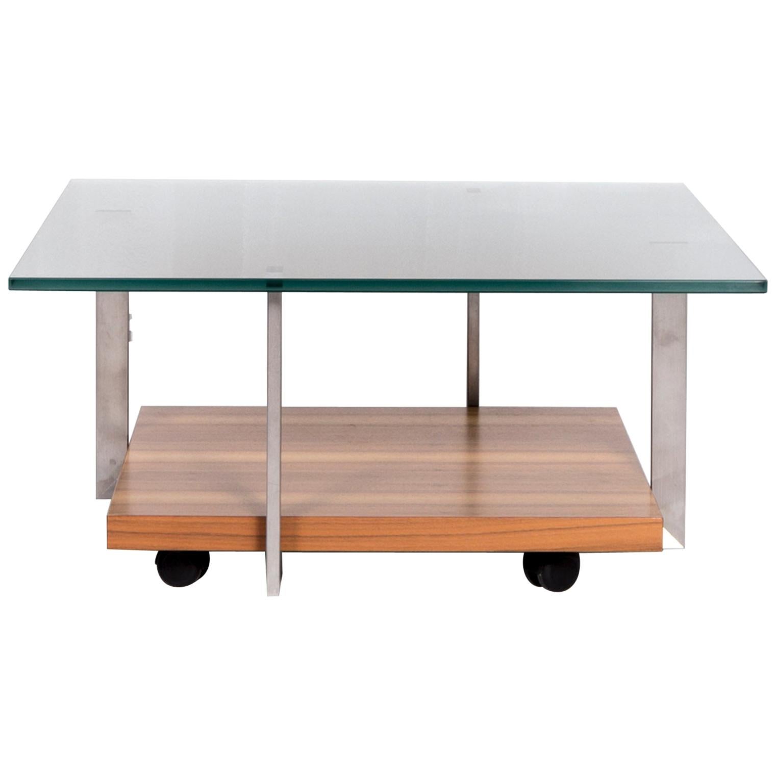 Rolf Benz Dono Designer Glass Wood Coffee Table Table For Sale