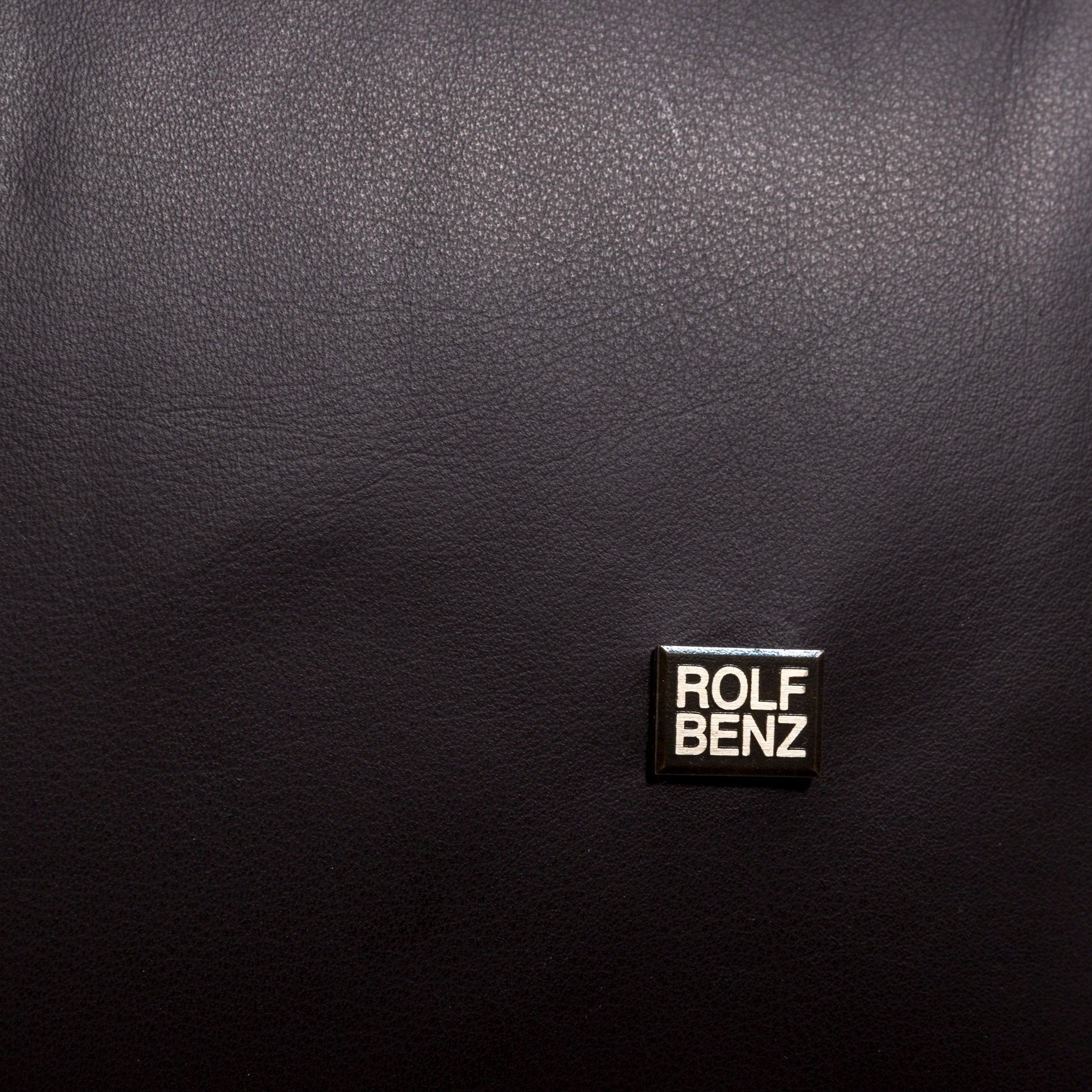Rolf Benz Dono Designer Leather Corner Sofa Black with Function 4