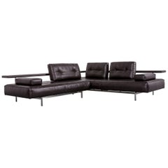 Rolf Benz Dono Designer Leather Corner Sofa Black with Function