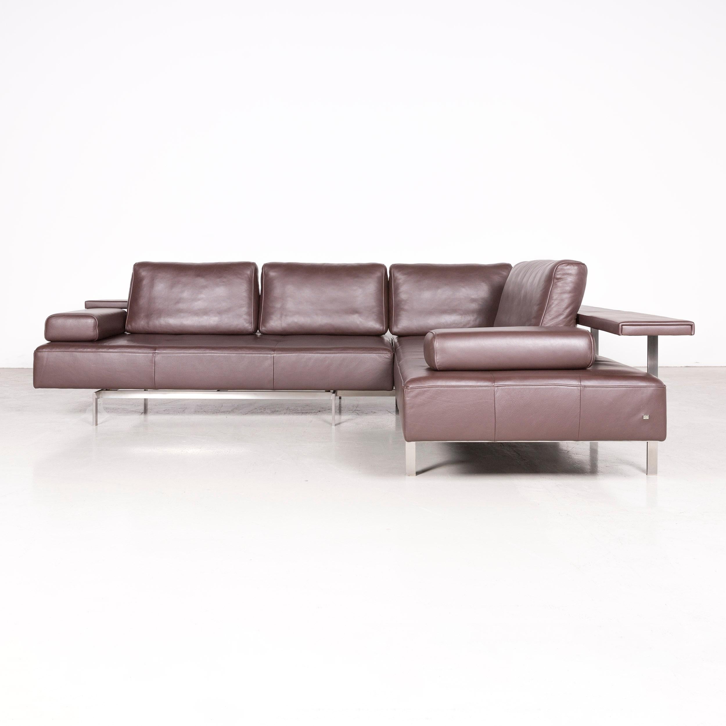 Rolf Benz Dono Designer Leather Corner Sofa Brown Genuine Leather Sofa Couch 4