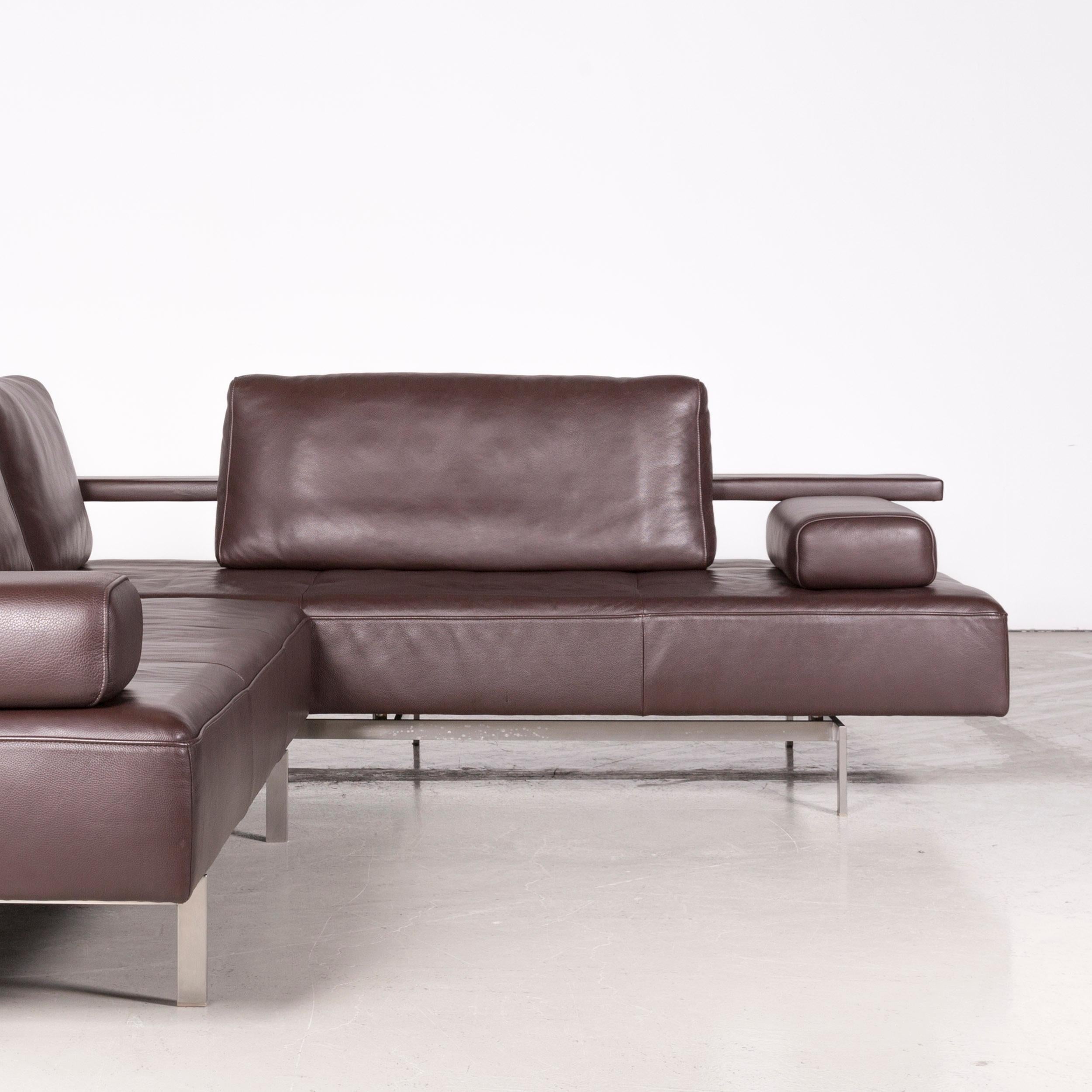 German Rolf Benz Dono Designer Leather Corner Sofa Brown Genuine Leather Sofa Couch