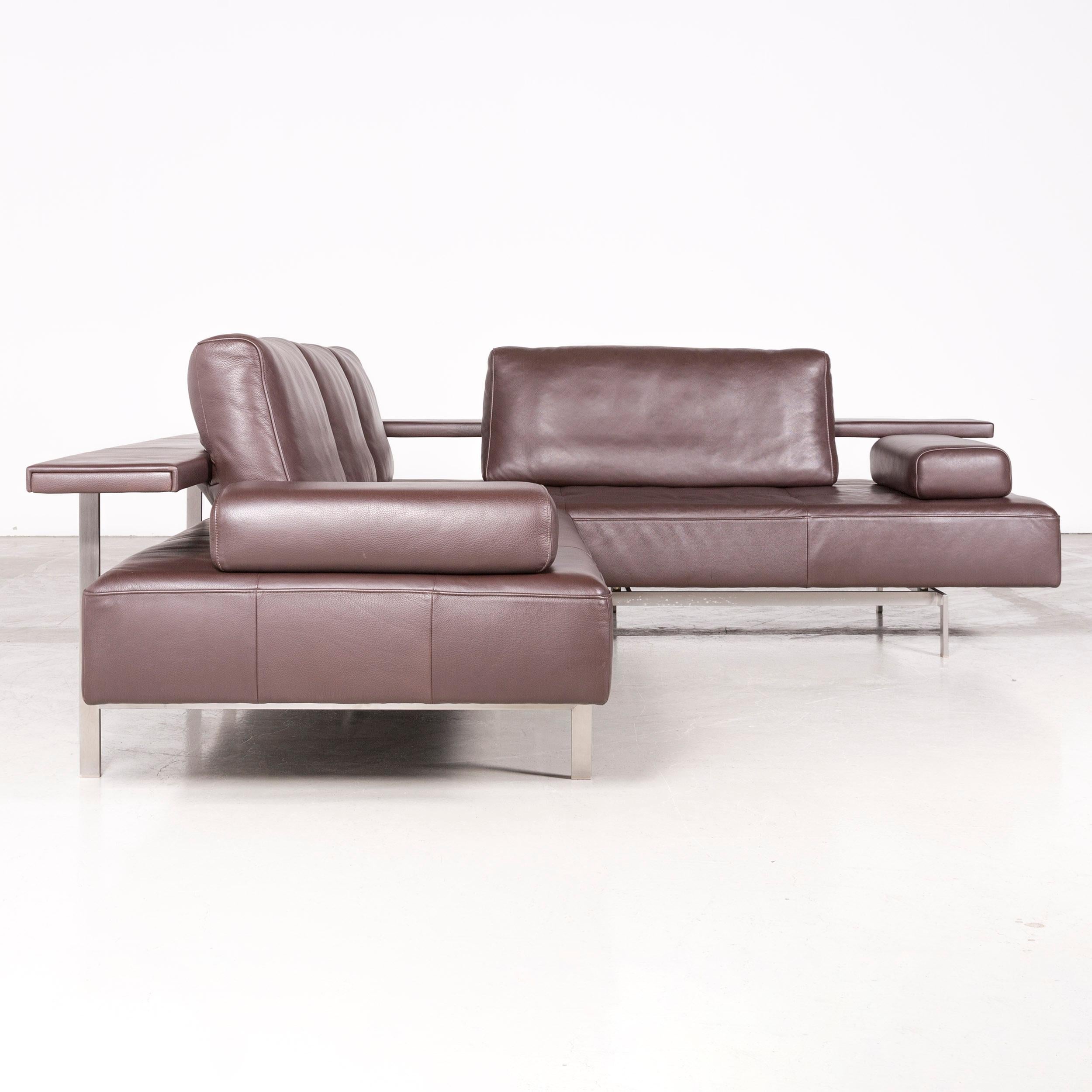 Rolf Benz Dono Designer Leather Corner Sofa Brown Genuine Leather Sofa Couch 2