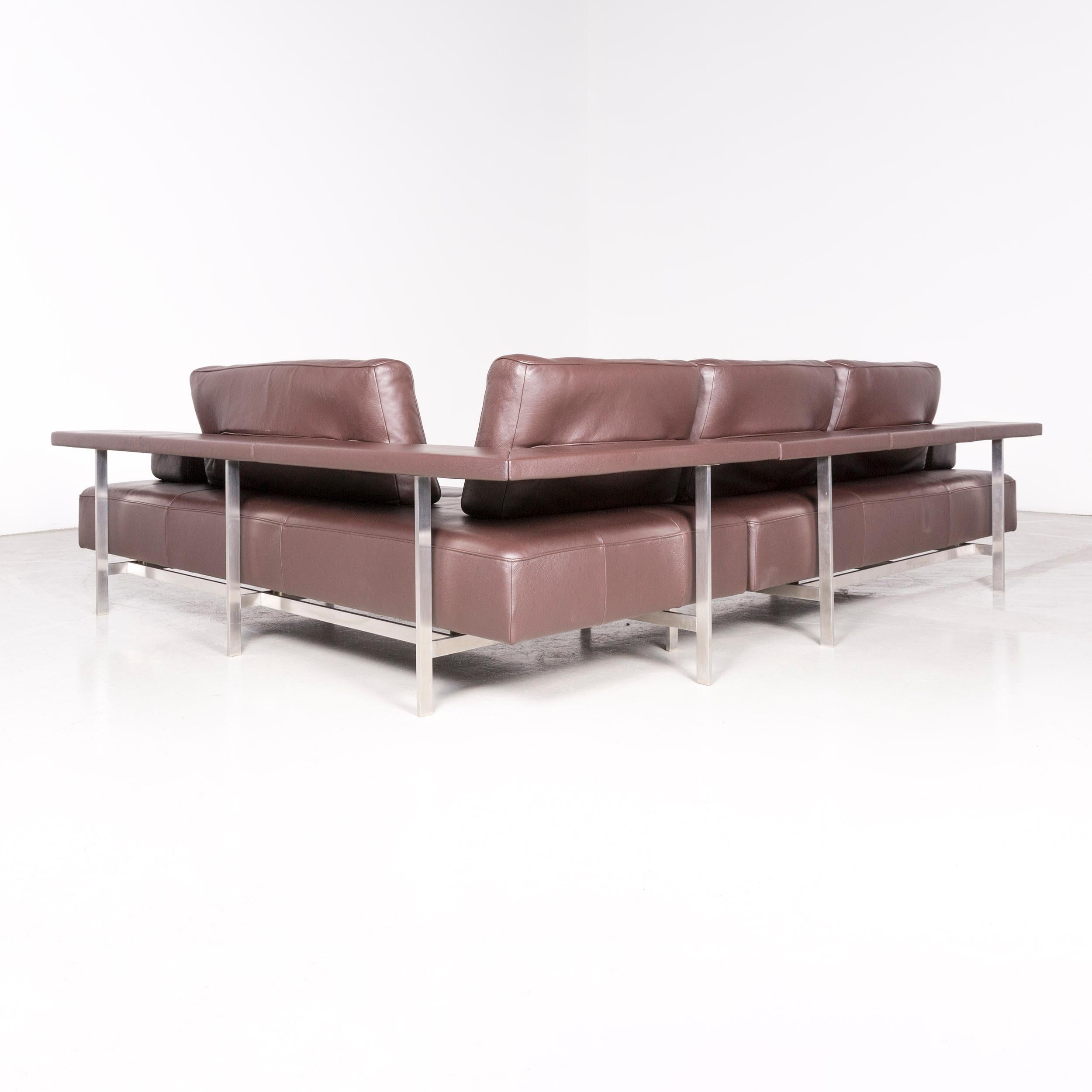 Rolf Benz Dono Designer Leather Corner Sofa Brown Genuine Leather Sofa Couch 3