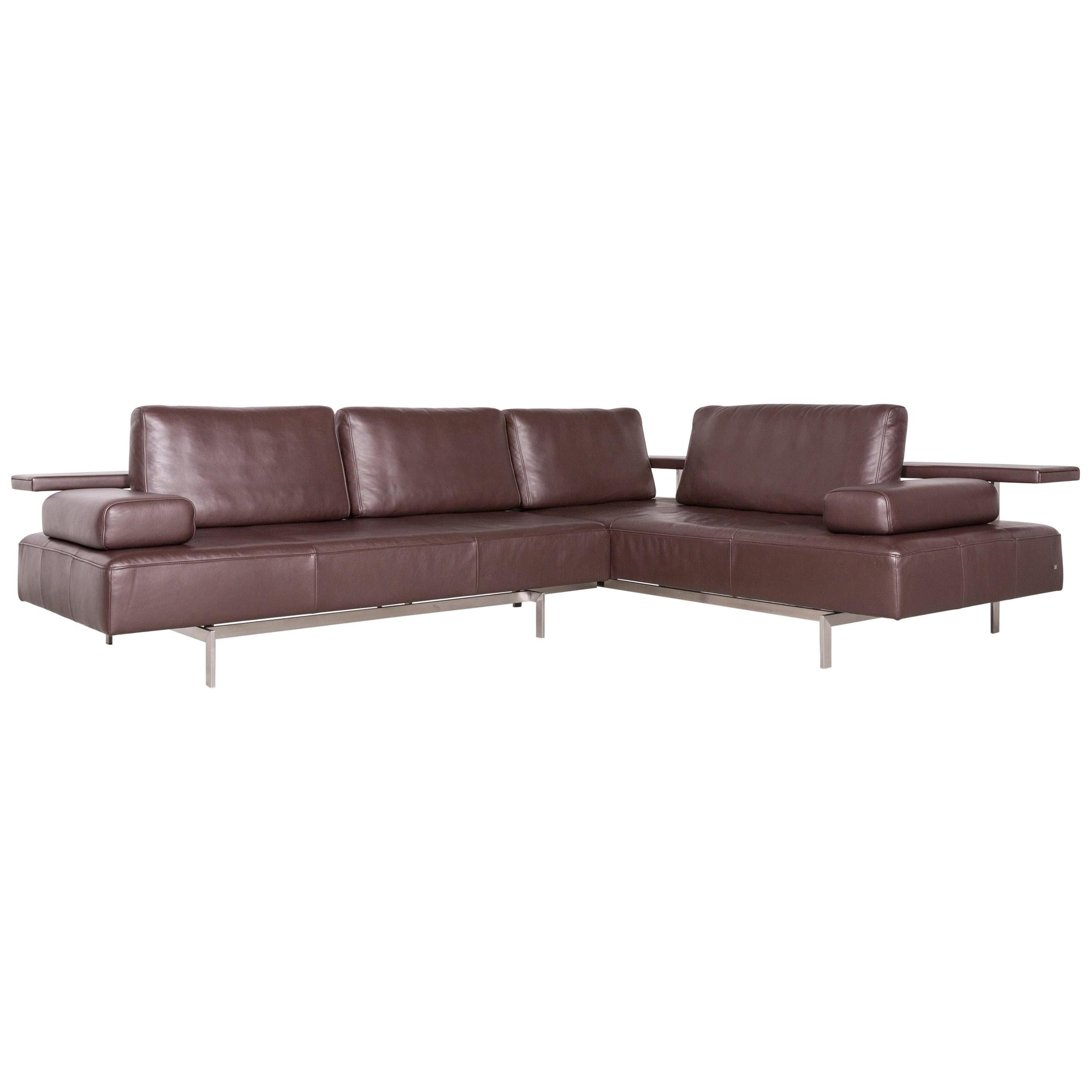 Rolf Benz Dono Designer Leather Corner Sofa Brown Genuine Leather Sofa Couch