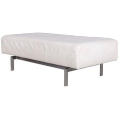 Rolf Benz Dono Designer Leather Foot-Stool White Bench