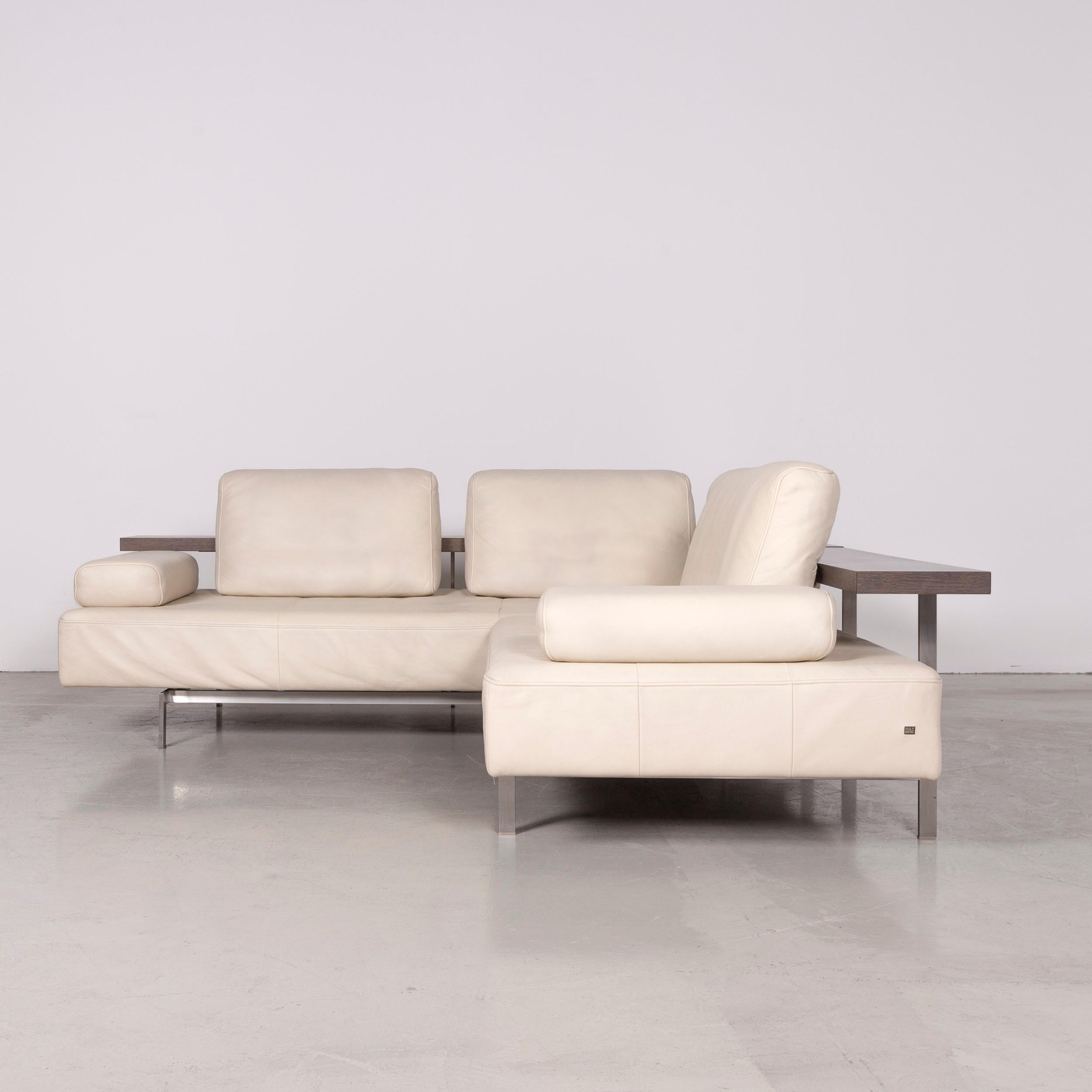 Rolf Benz Dono Designer Leather Sofa Set Creme Corner Couch For Sale 4