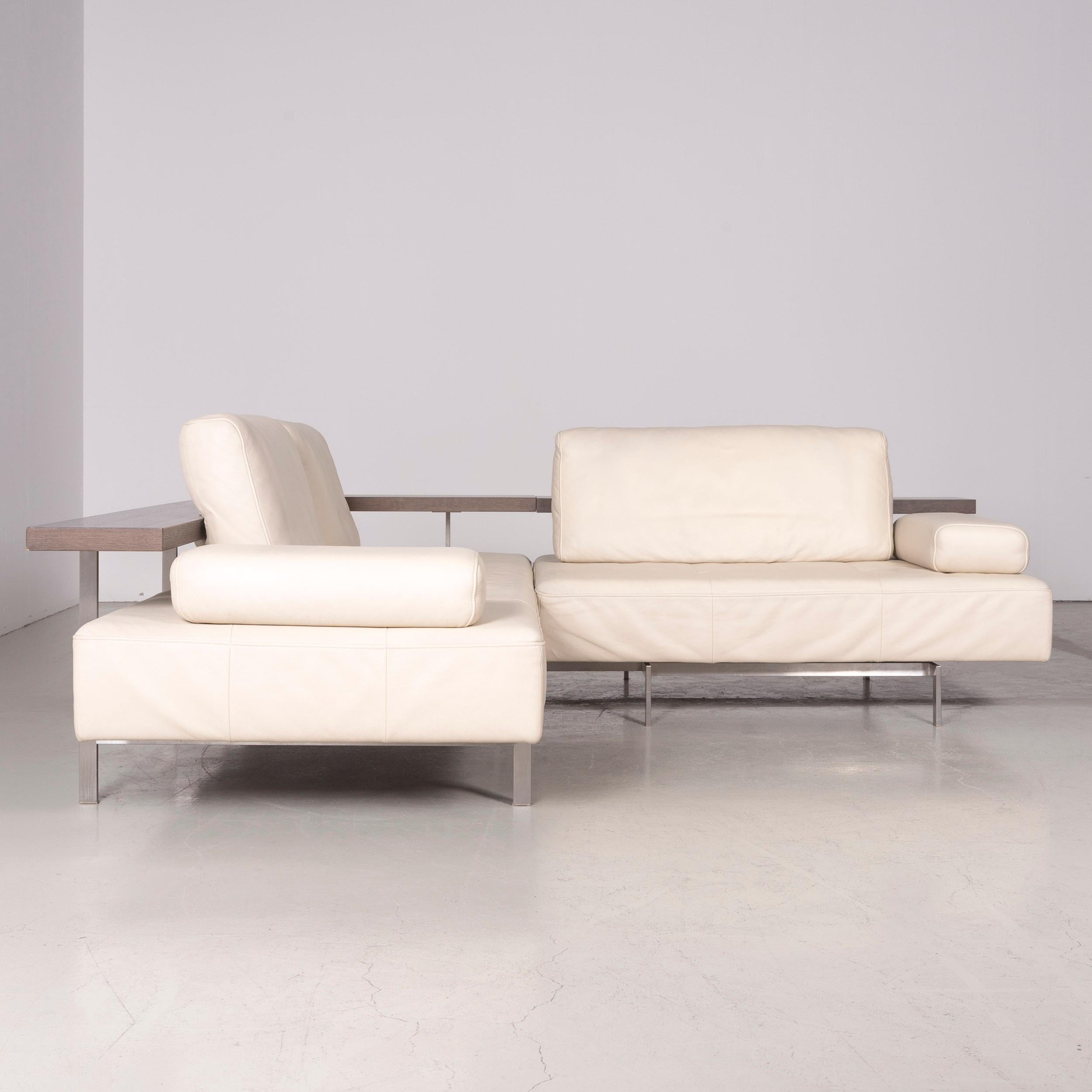 Rolf Benz Dono Designer Leather Sofa Set Creme Corner Couch For Sale 2