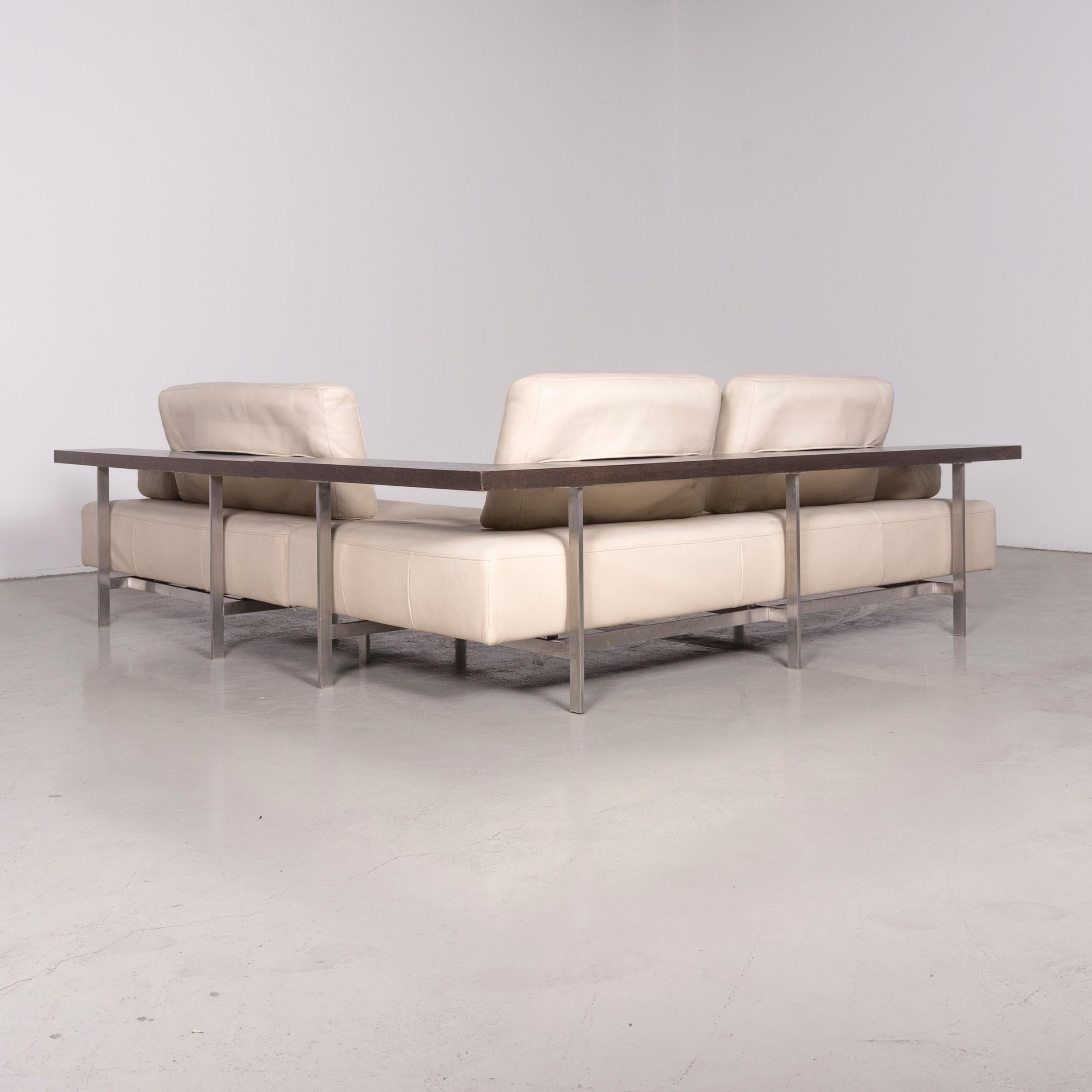 Rolf Benz Dono Designer Leather Sofa Set Creme Corner Couch For Sale 3