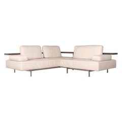 Rolf Benz Dono Designer Leather Sofa Set Creme Corner Couch