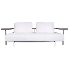 Rolf Benz Dono Designer Leather Sofa White Three-Seat Couch