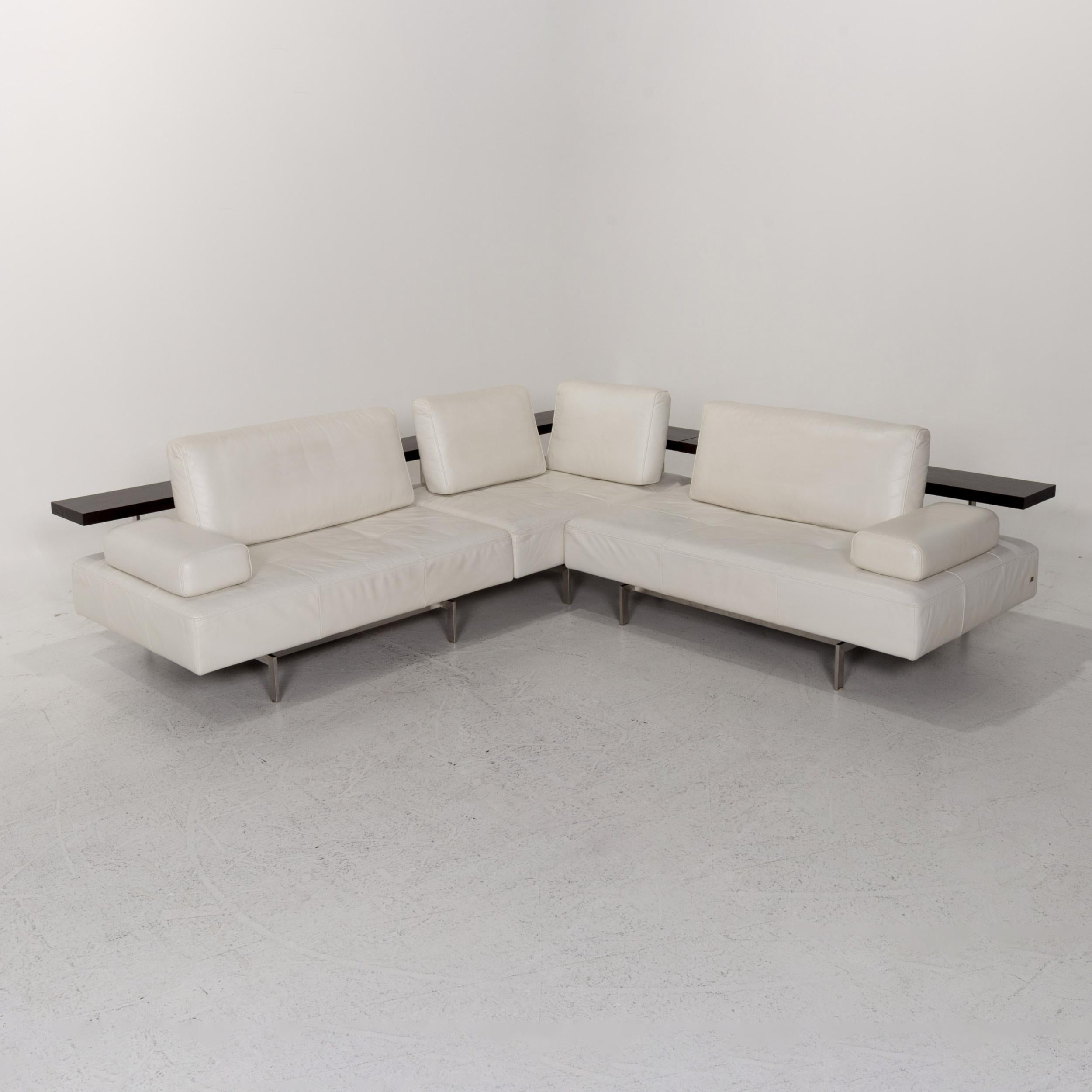 Rolf Benz Dono Leder-Ecksofa, Eck-Sofa, weiß, Sofa-Kommode 5