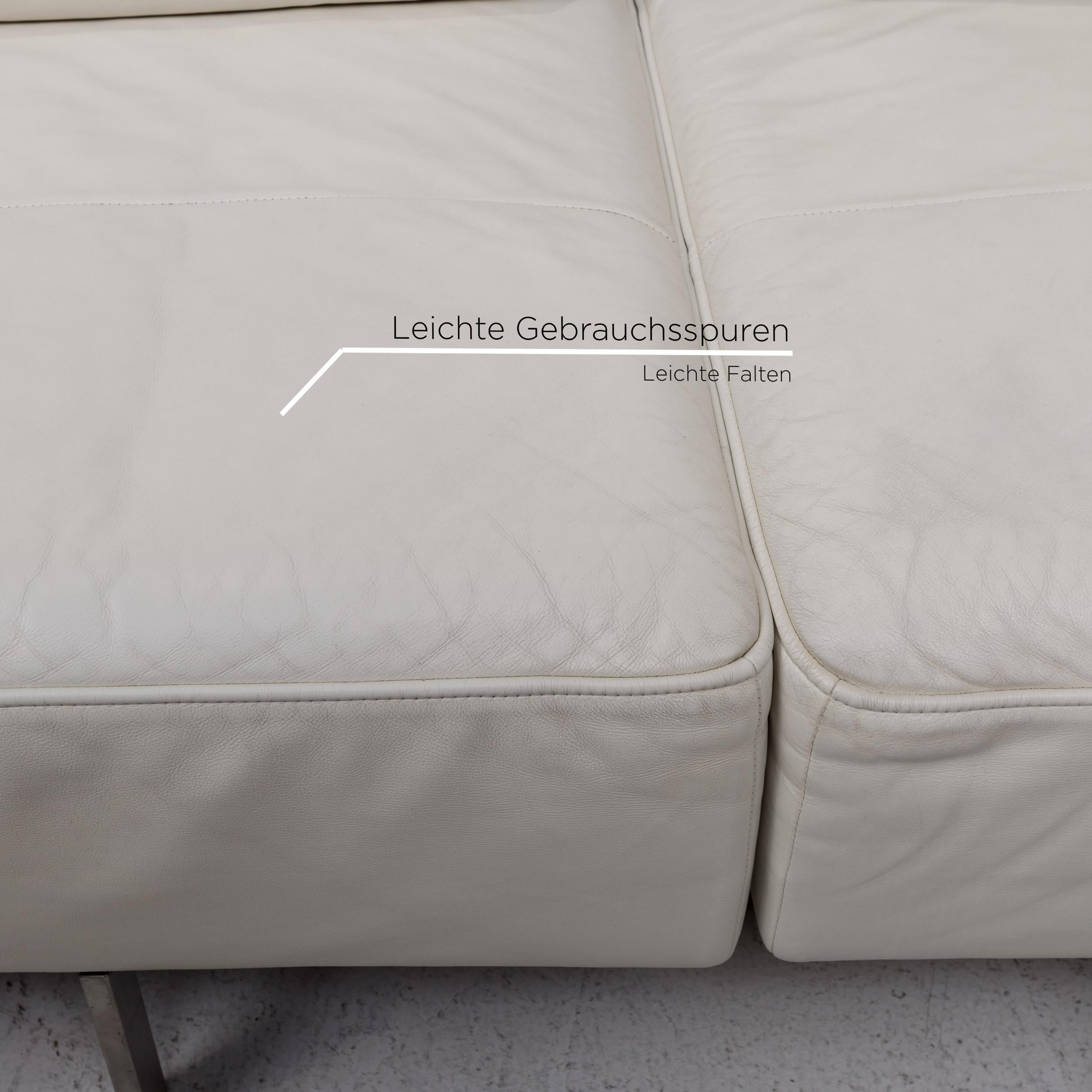 Rolf Benz Dono Leder-Ecksofa, Eck-Sofa, weiß, Sofa-Kommode (21. Jahrhundert und zeitgenössisch)