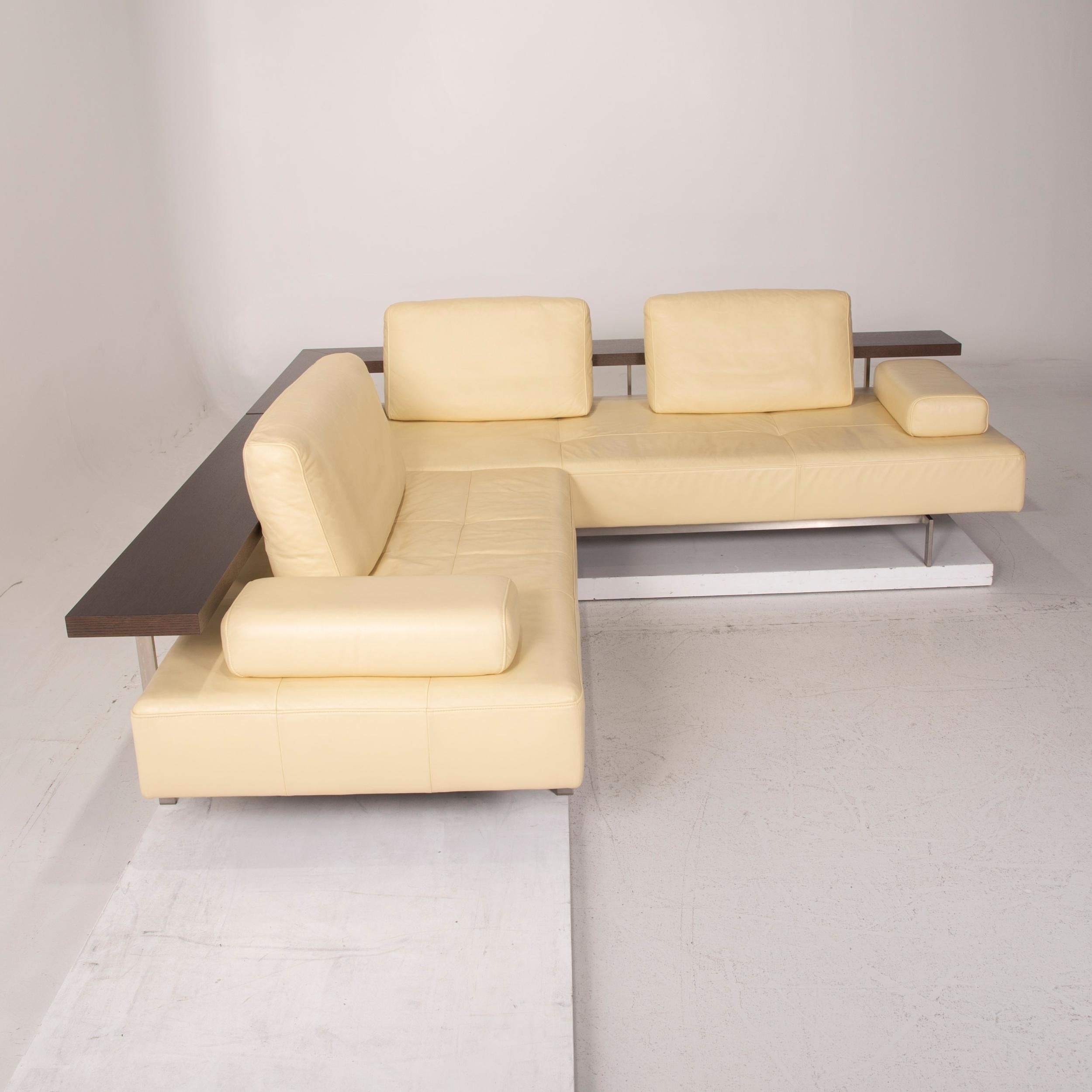 Rolf Benz Dono Leather Sofa, Beige Corner Sofa For Sale 2