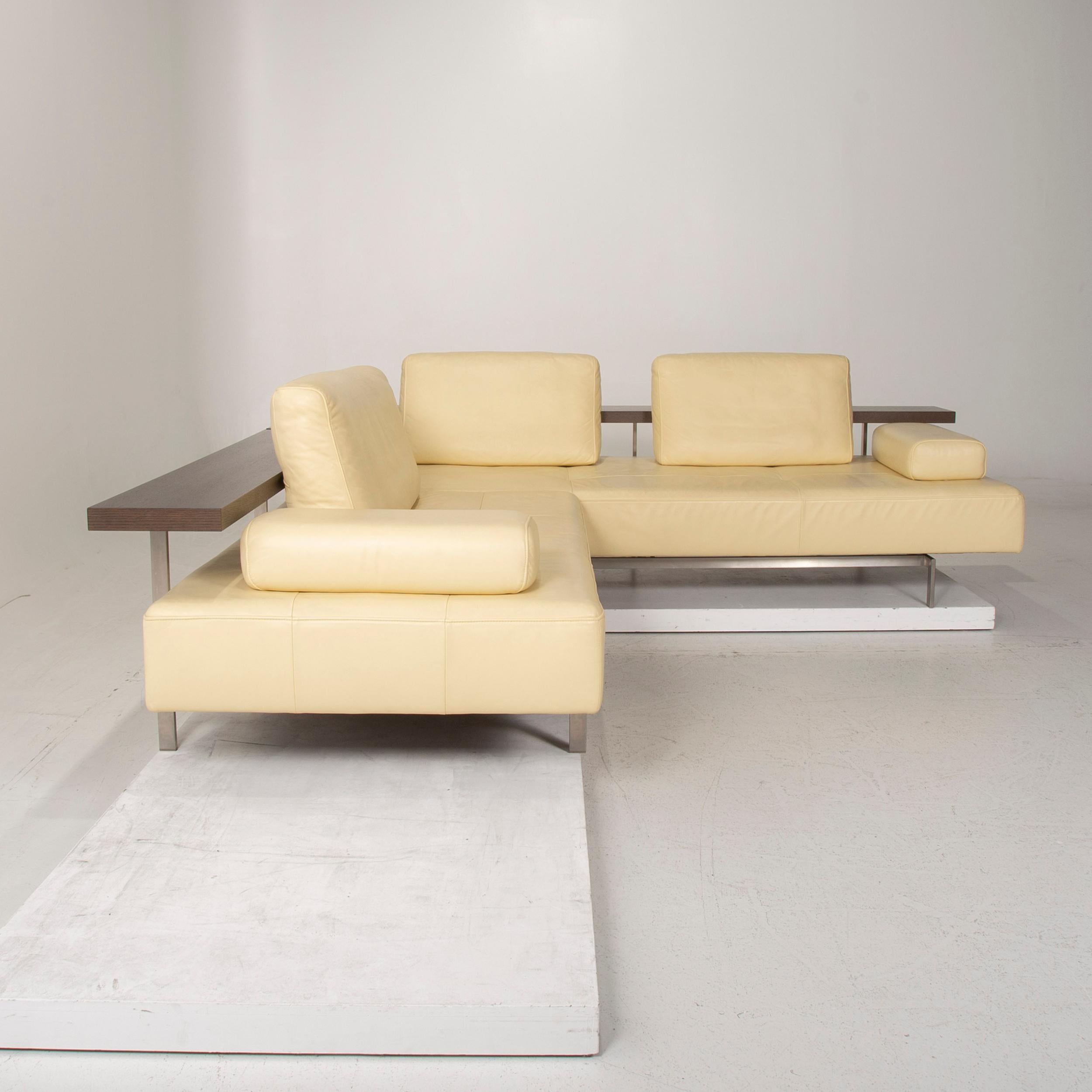 Rolf Benz Dono Leather Sofa, Beige Corner Sofa For Sale at 1stDibs