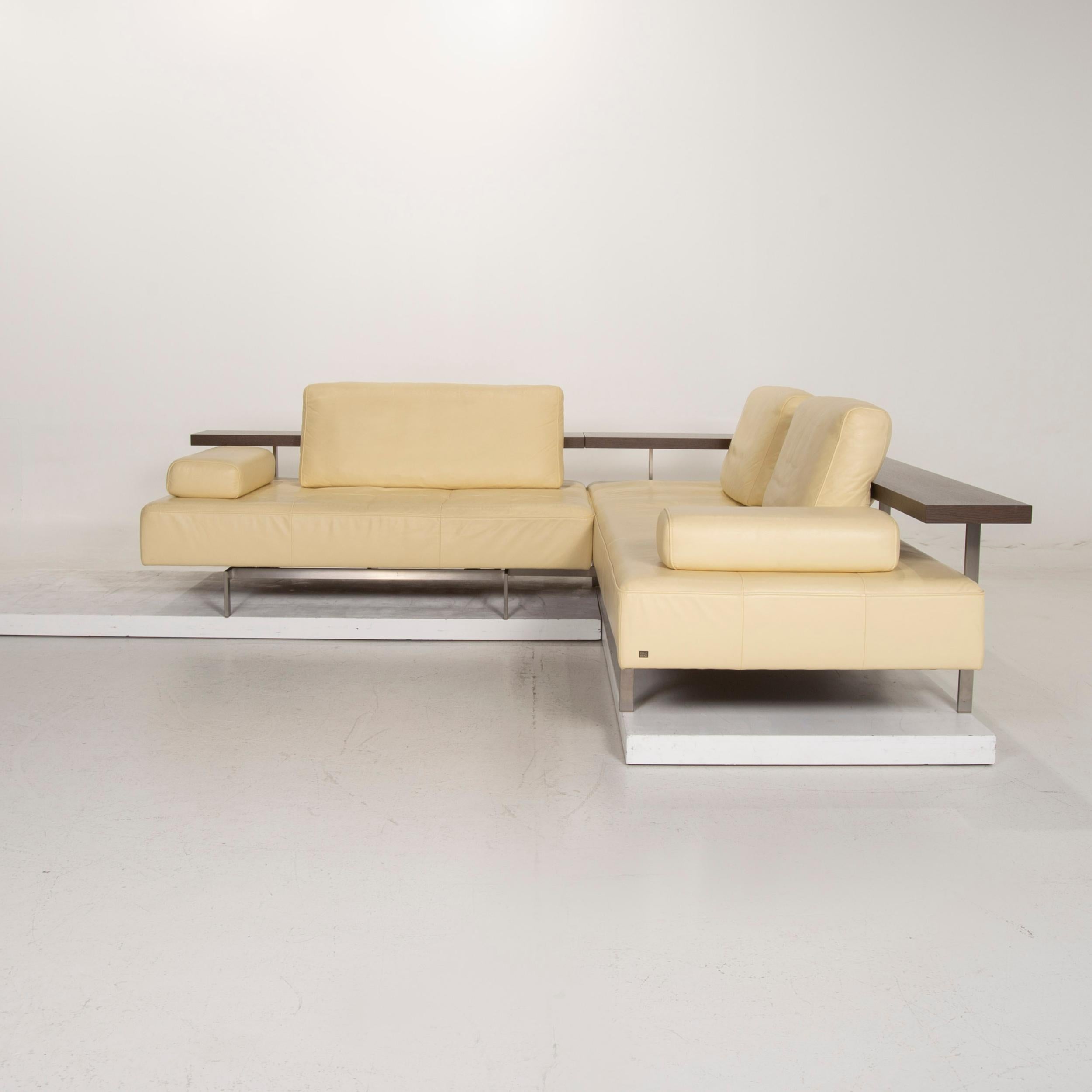 Rolf Benz Dono Leather Sofa, Beige Corner Sofa For Sale 5