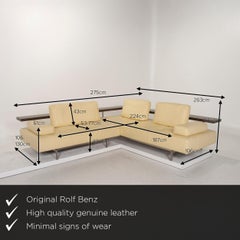 Rolf Benz Dono Leather Sofa, Beige Corner Sofa