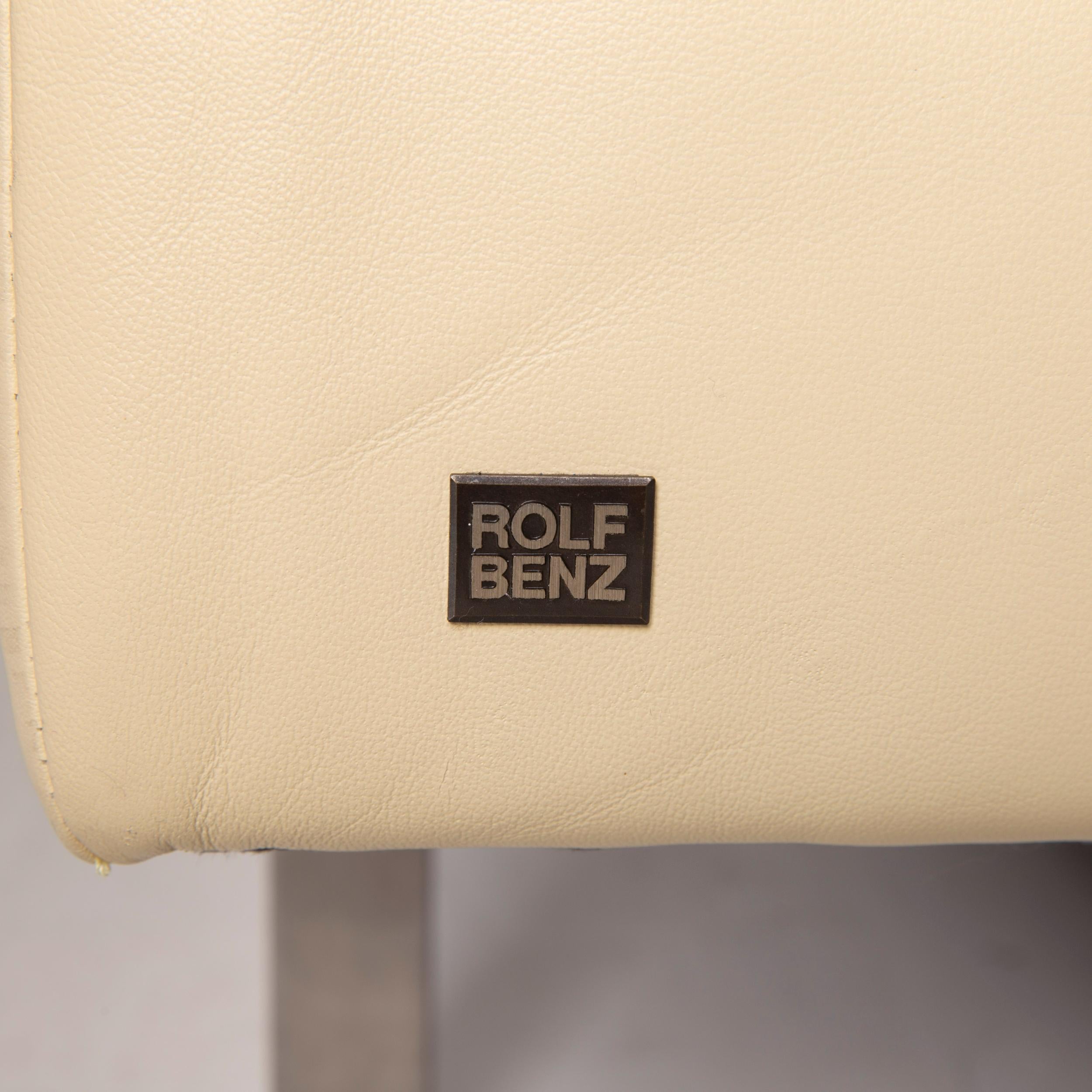 German Rolf Benz Dono Leather Sofa, Beige Corner Sofa For Sale