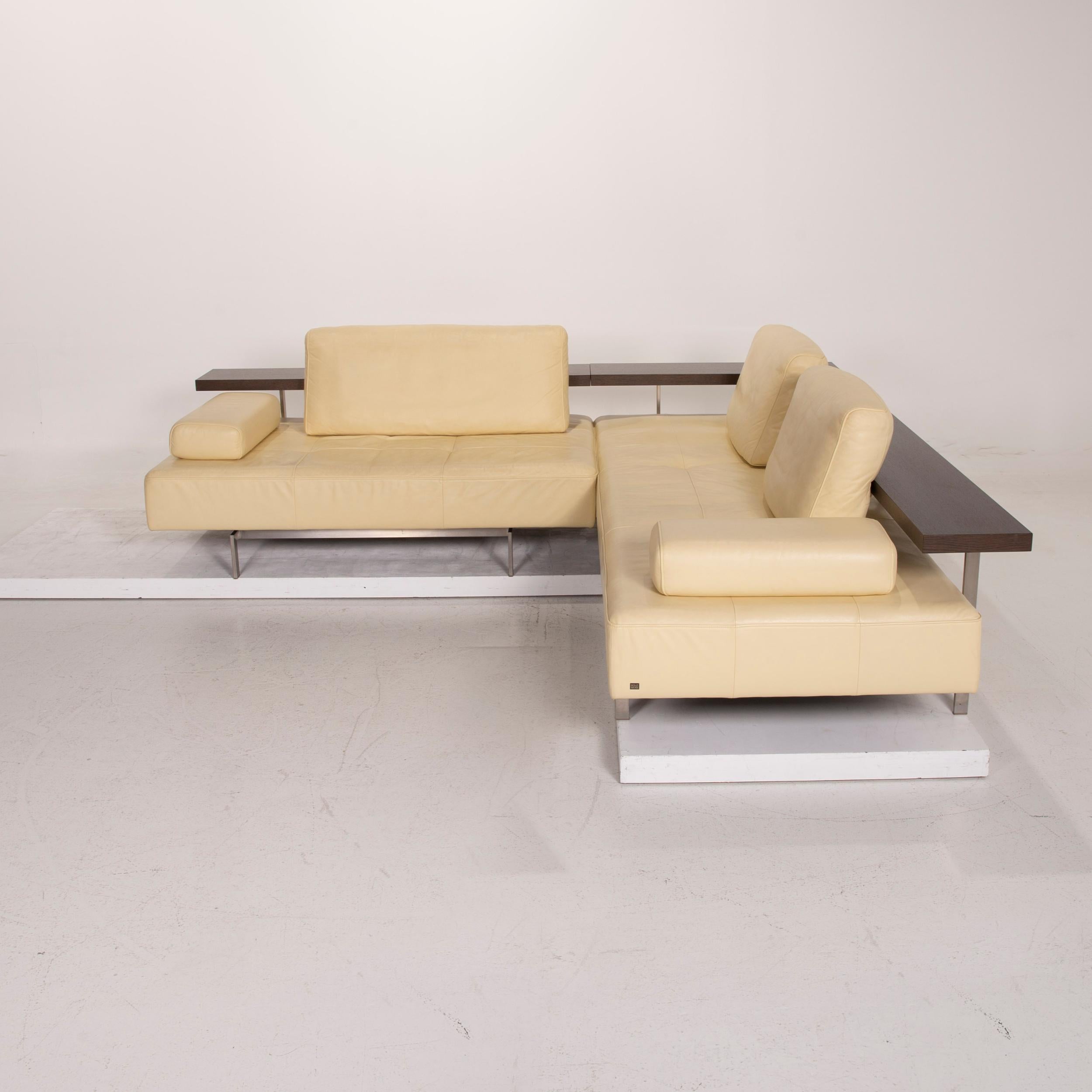 Rolf Benz Dono Leather Sofa, Beige Corner Sofa For Sale 1
