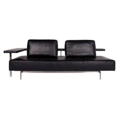 Rolf Benz Dono Leather Sofa Black Two-Seat Couch