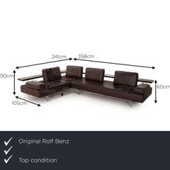 Rolf Benz Dono Leather Sofa Brown Corner Sofa Couch