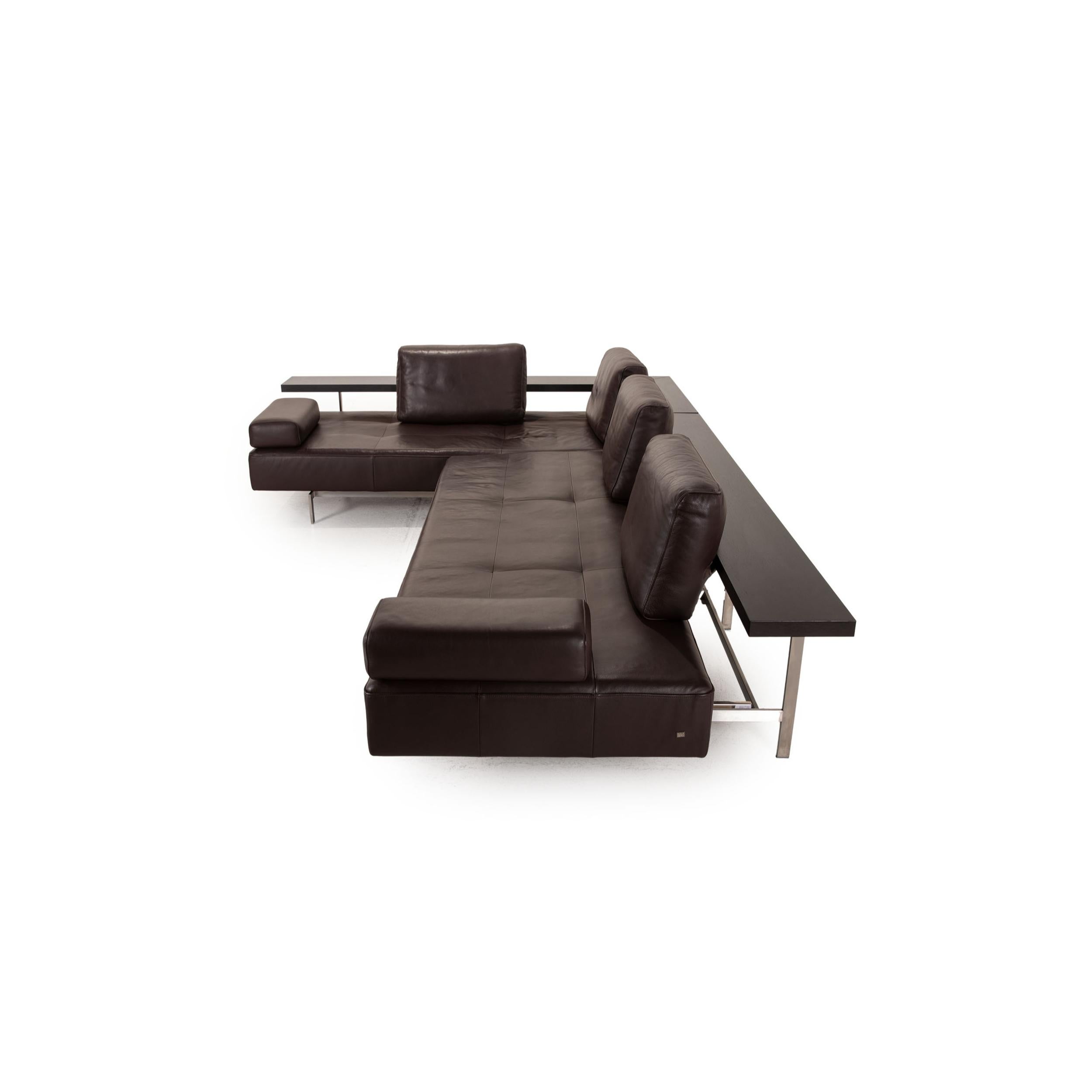 Rolf Benz Dono Leather Sofa Brown Corner Sofa Couch For Sale 1