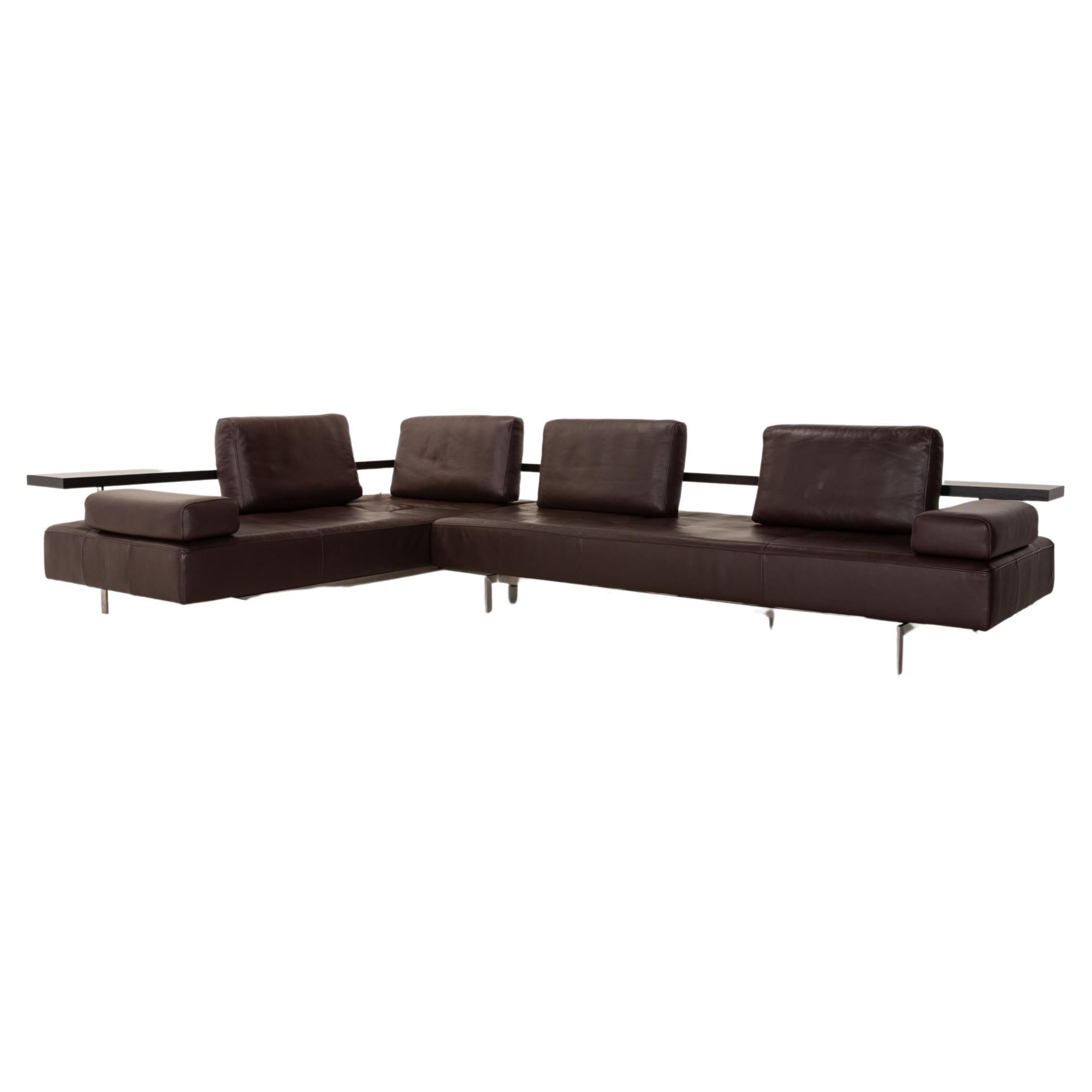 Rolf Benz Dono Leather Sofa Brown Corner Sofa Couch For Sale